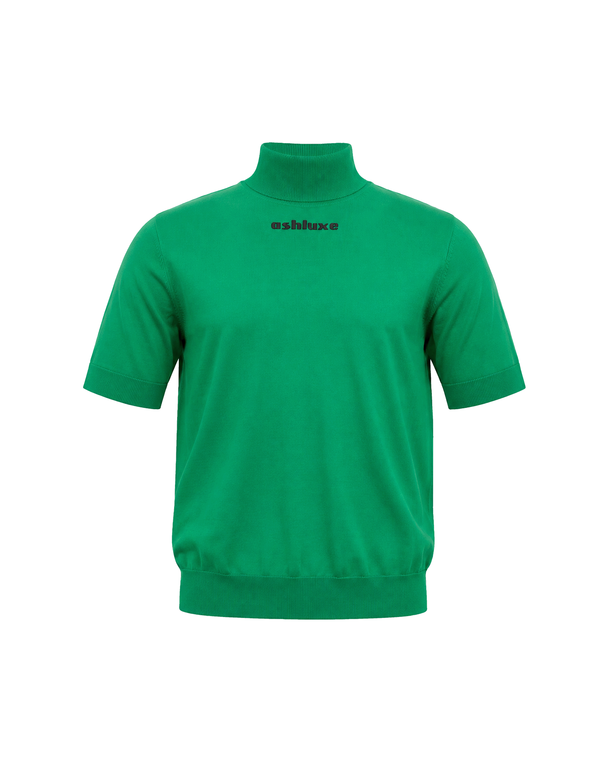 Ashluxe Ribbed Turtleneck Tee - Green