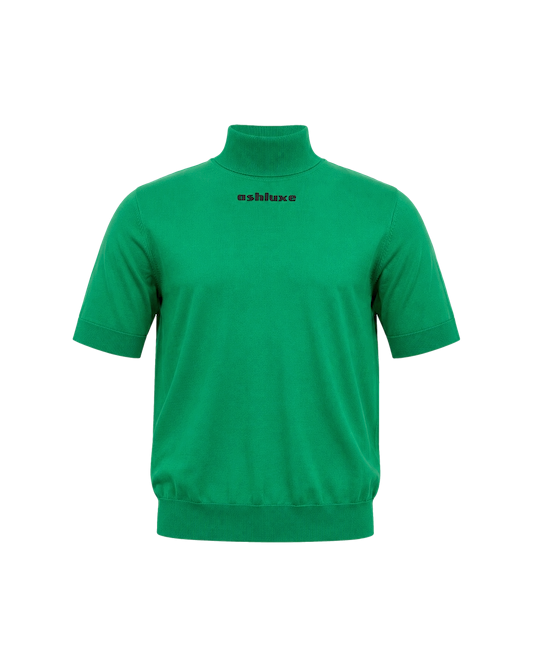 Ashluxe Ribbed Turtleneck Tee - Green