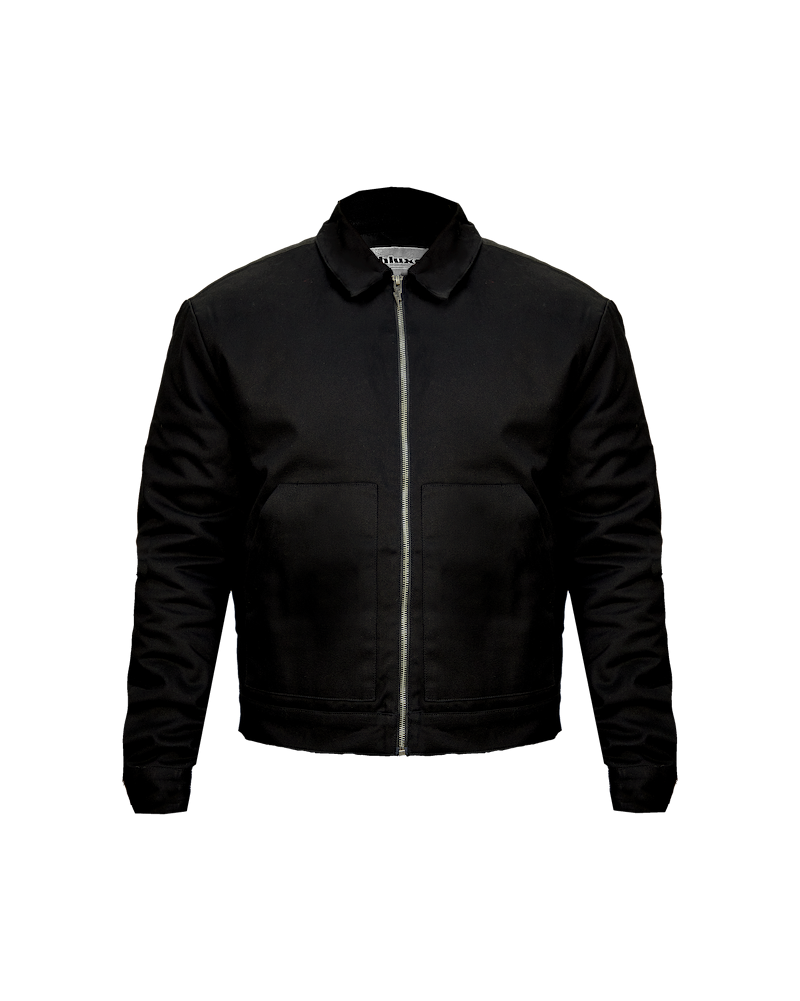 Ashluxe Zip Up Denim Jacket Black