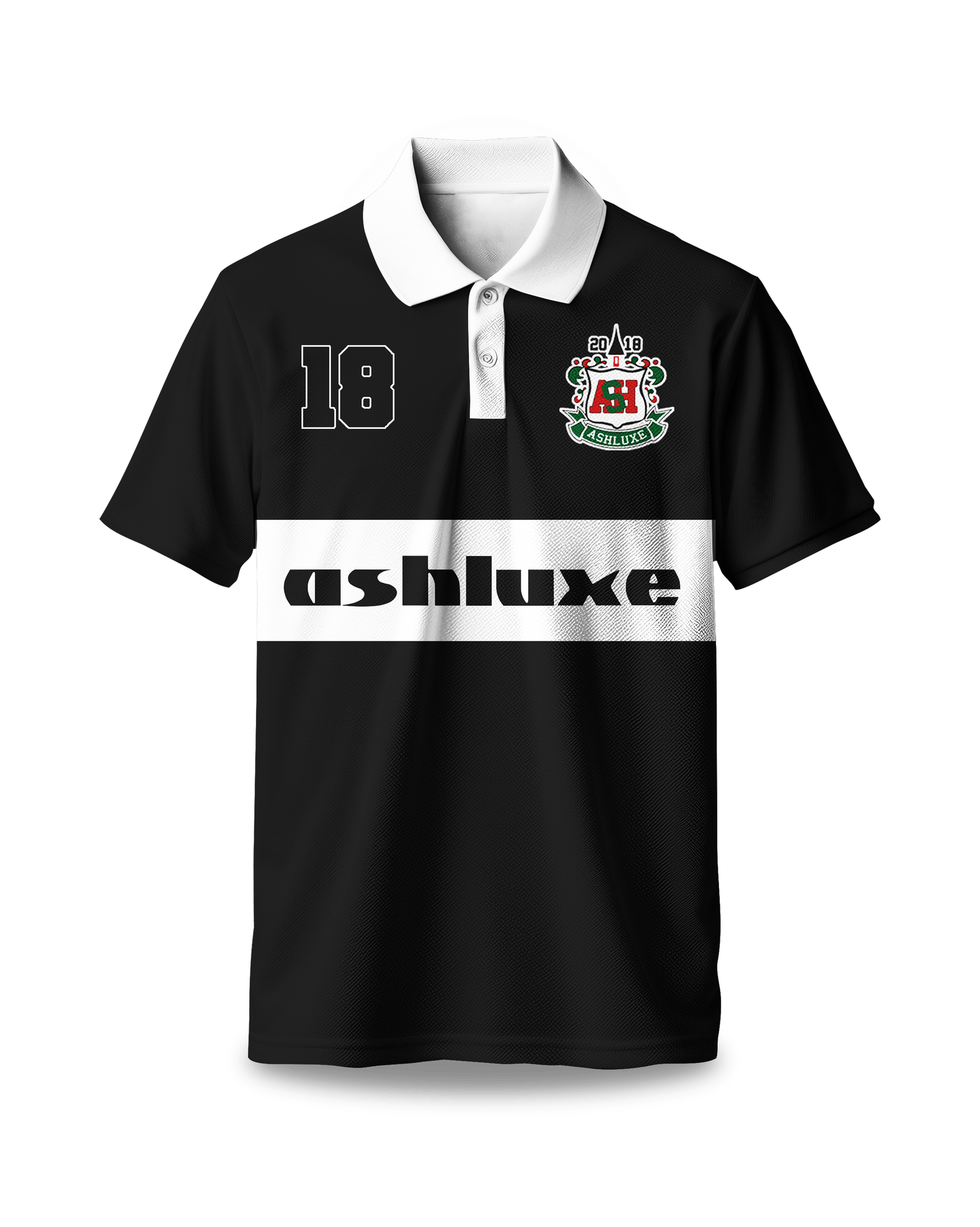 Ashluxe Crest Logo Polo Black