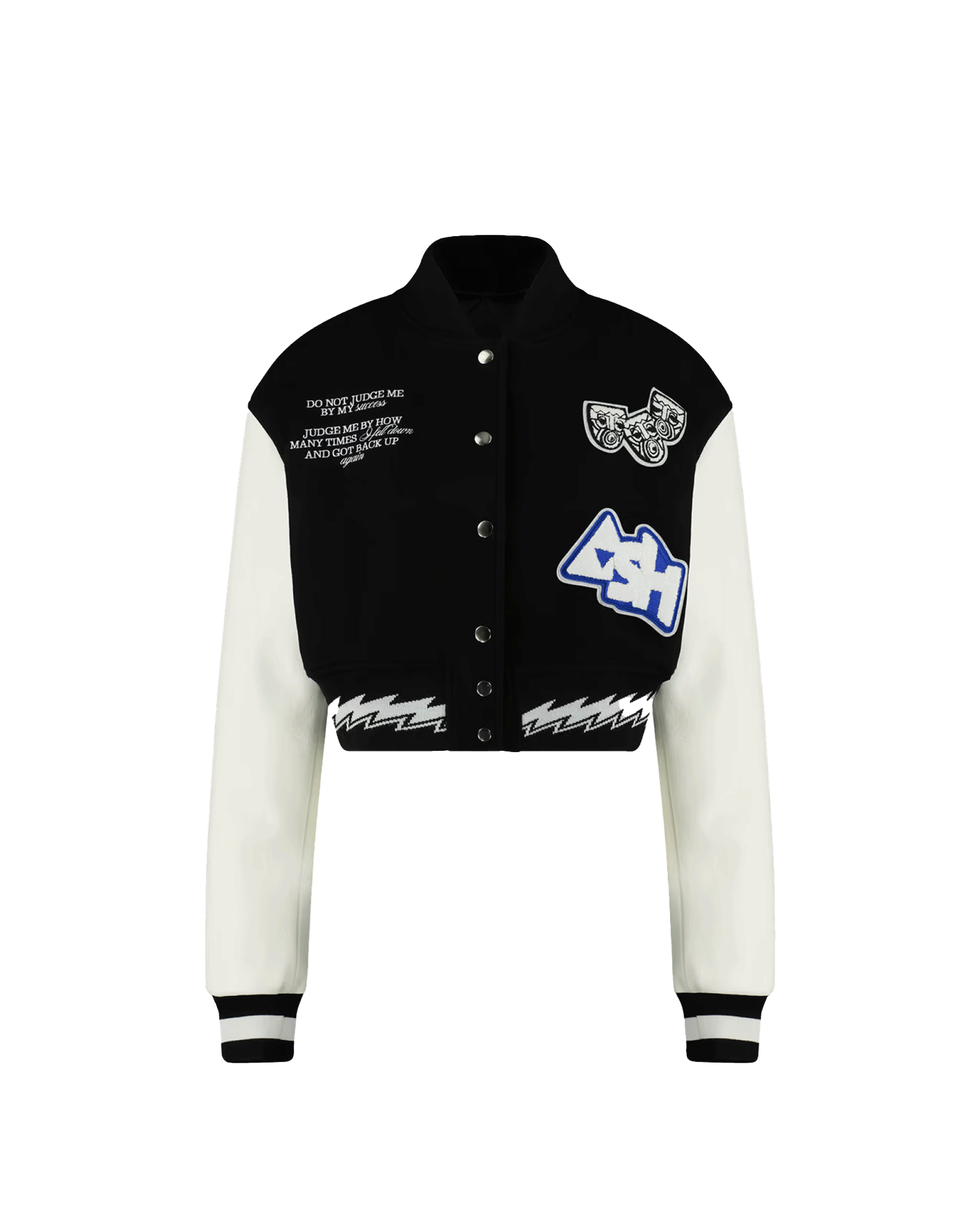 Ashluxe Female Varsity Jacket Black White