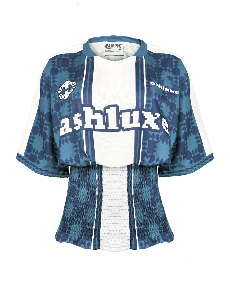 Ashluxe Pixel Ruched Female Jersey Blue