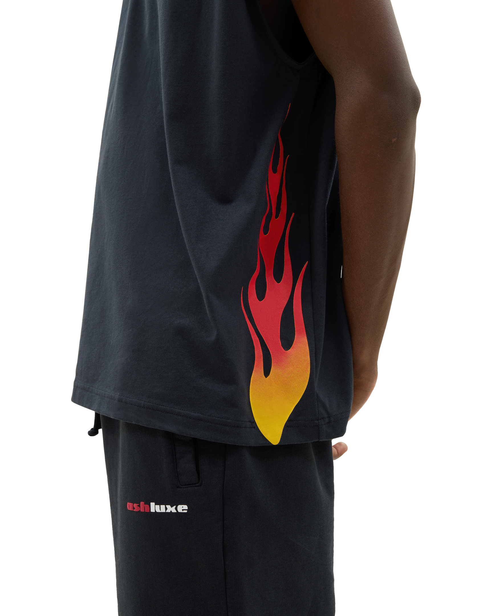 Flame Tank Top Black