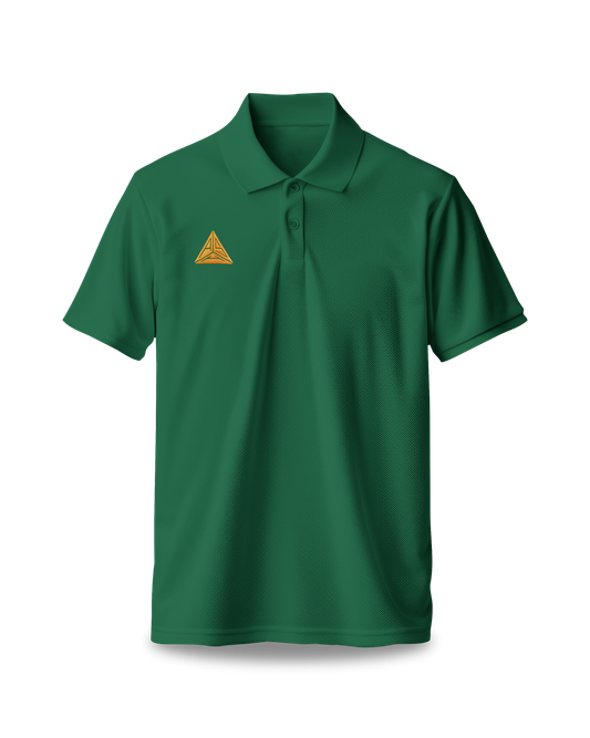 Ashluxe Triangle Logo Lightweight  Polo  Green