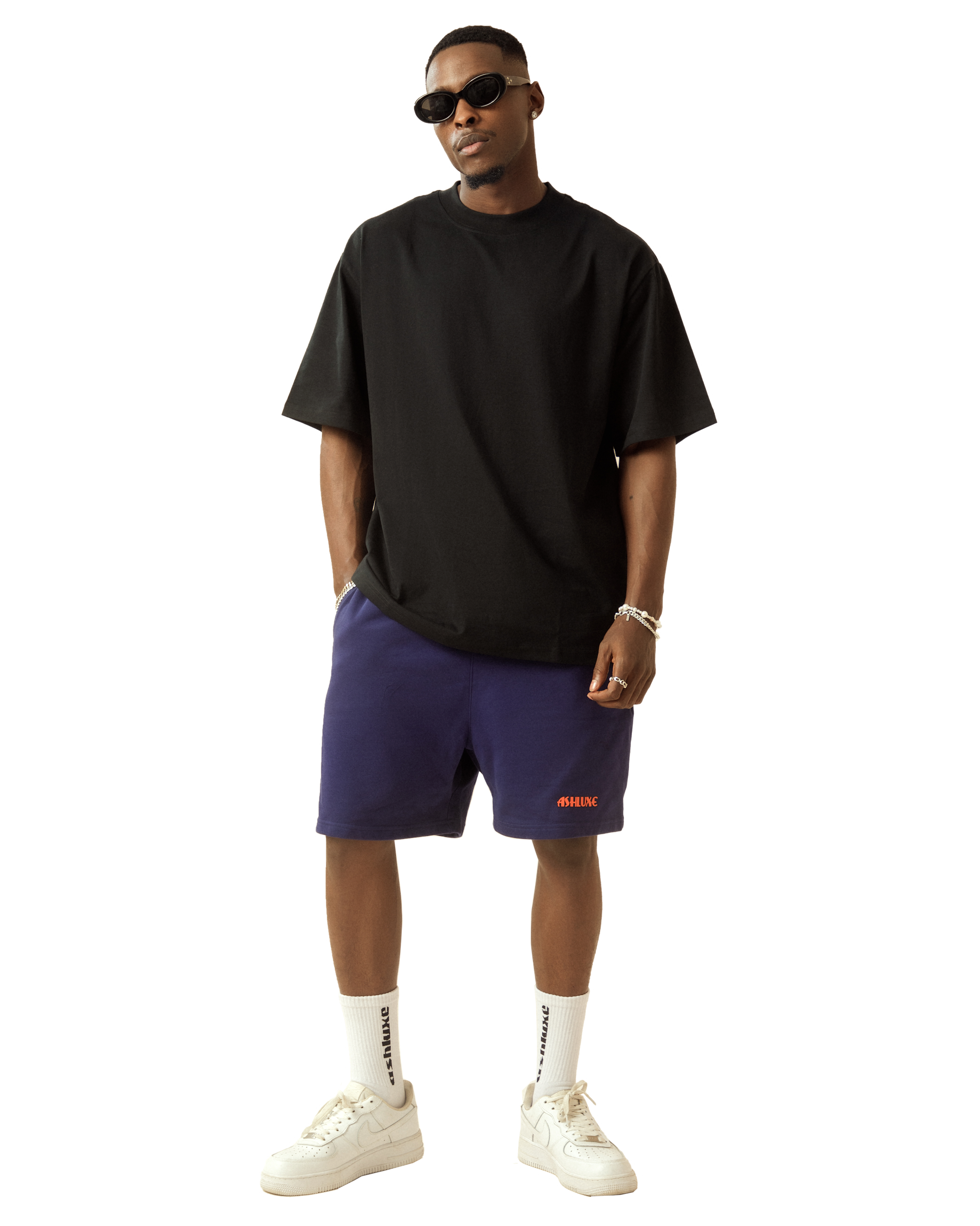 Ashluxe Logo Blank High neck T-shirt Black