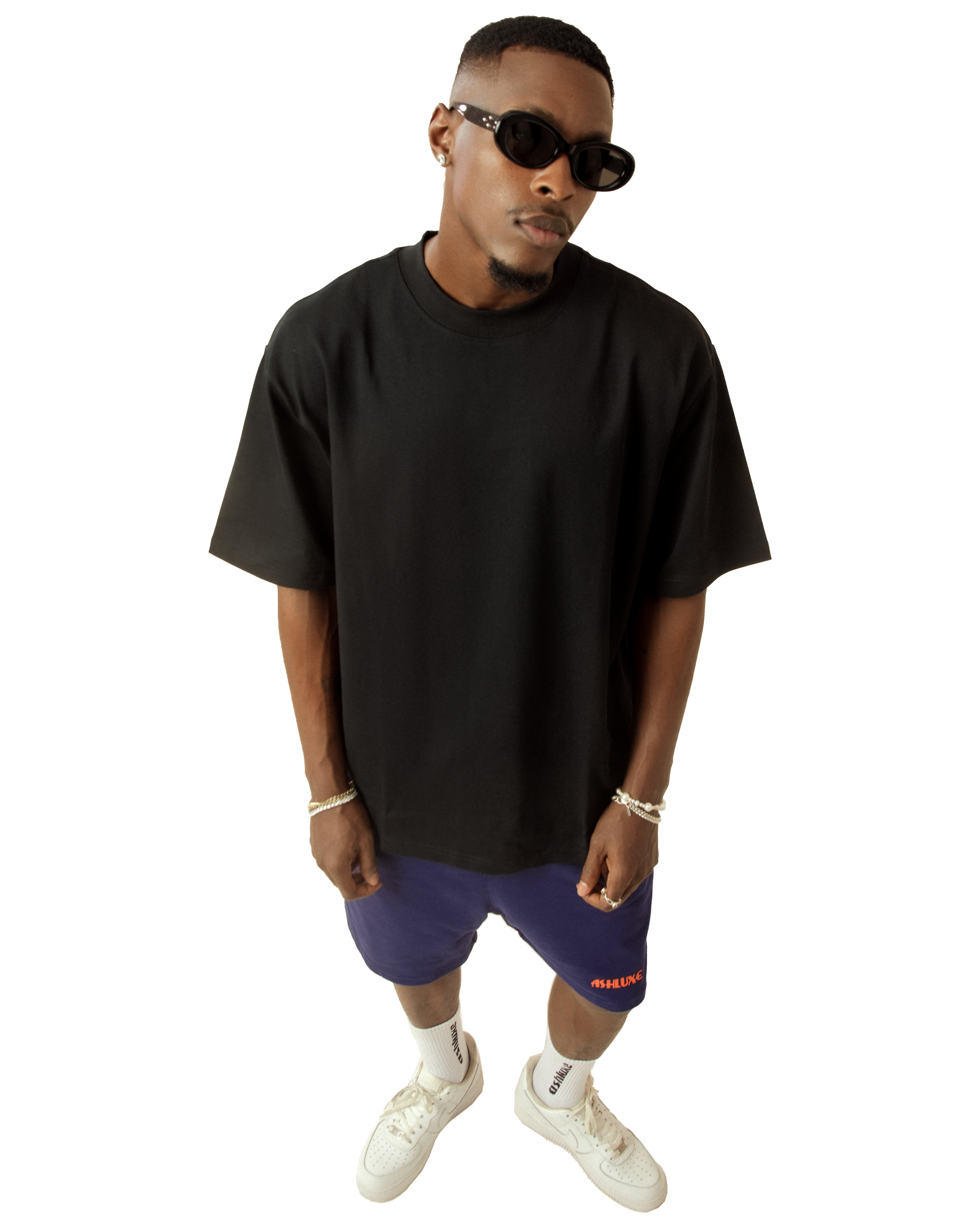 Ashluxe Logo Blank High neck T-shirt Black