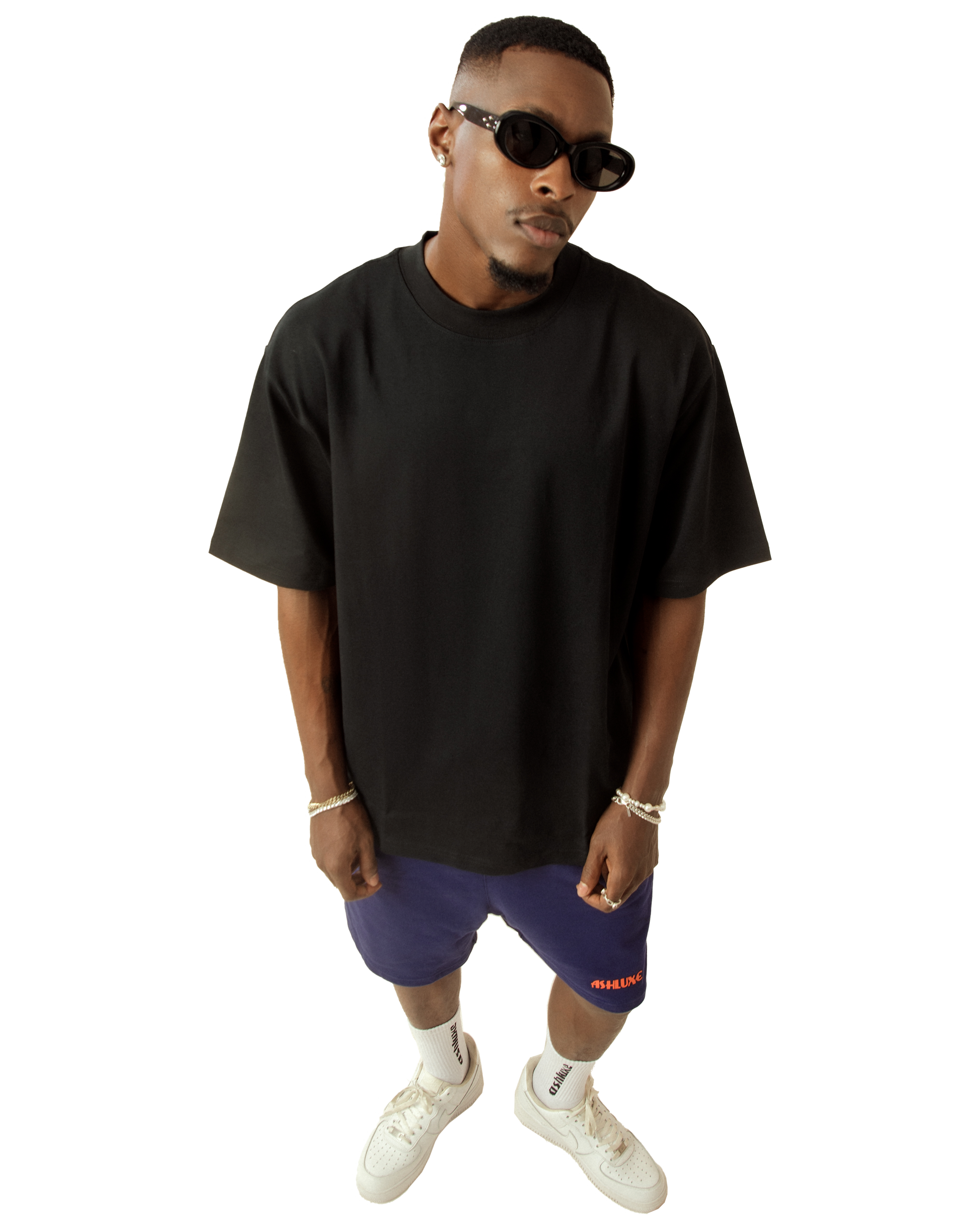Ashluxe Logo Blank High neck T-shirt Black