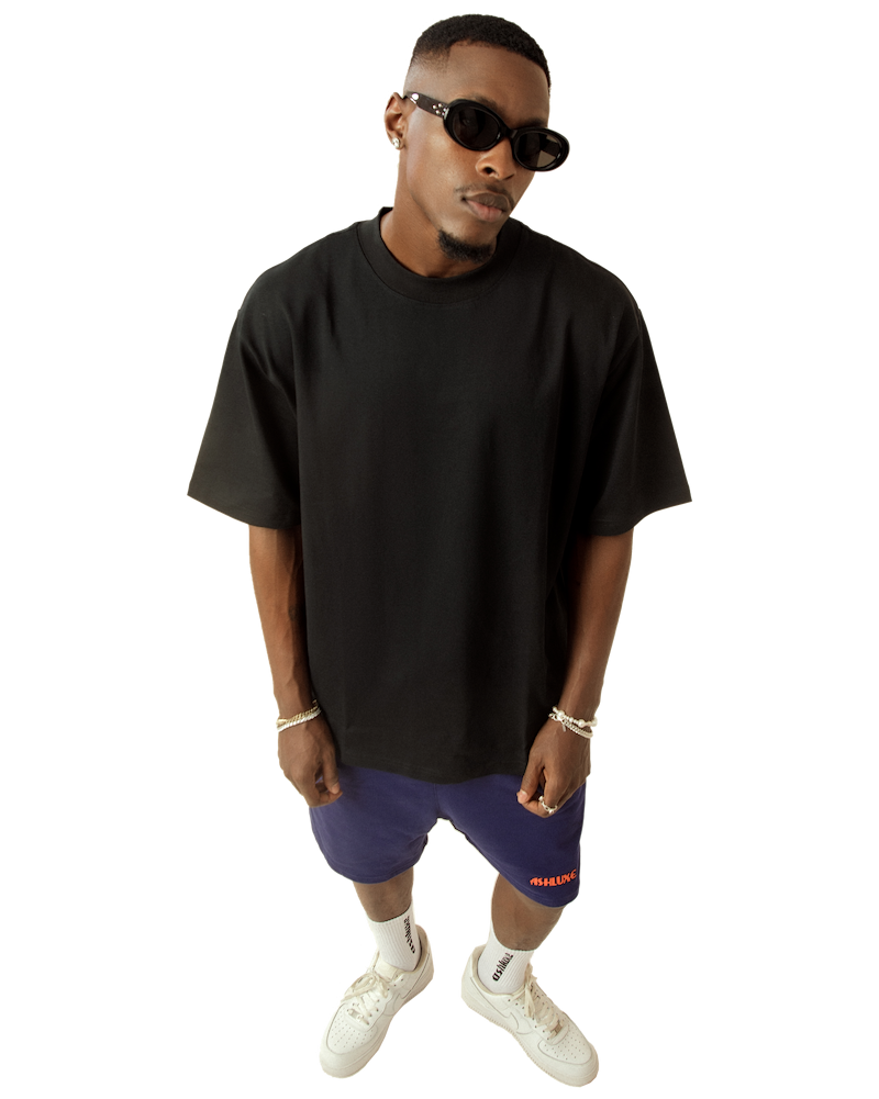 Ashluxe Logo Blank High neck T-shirt Black