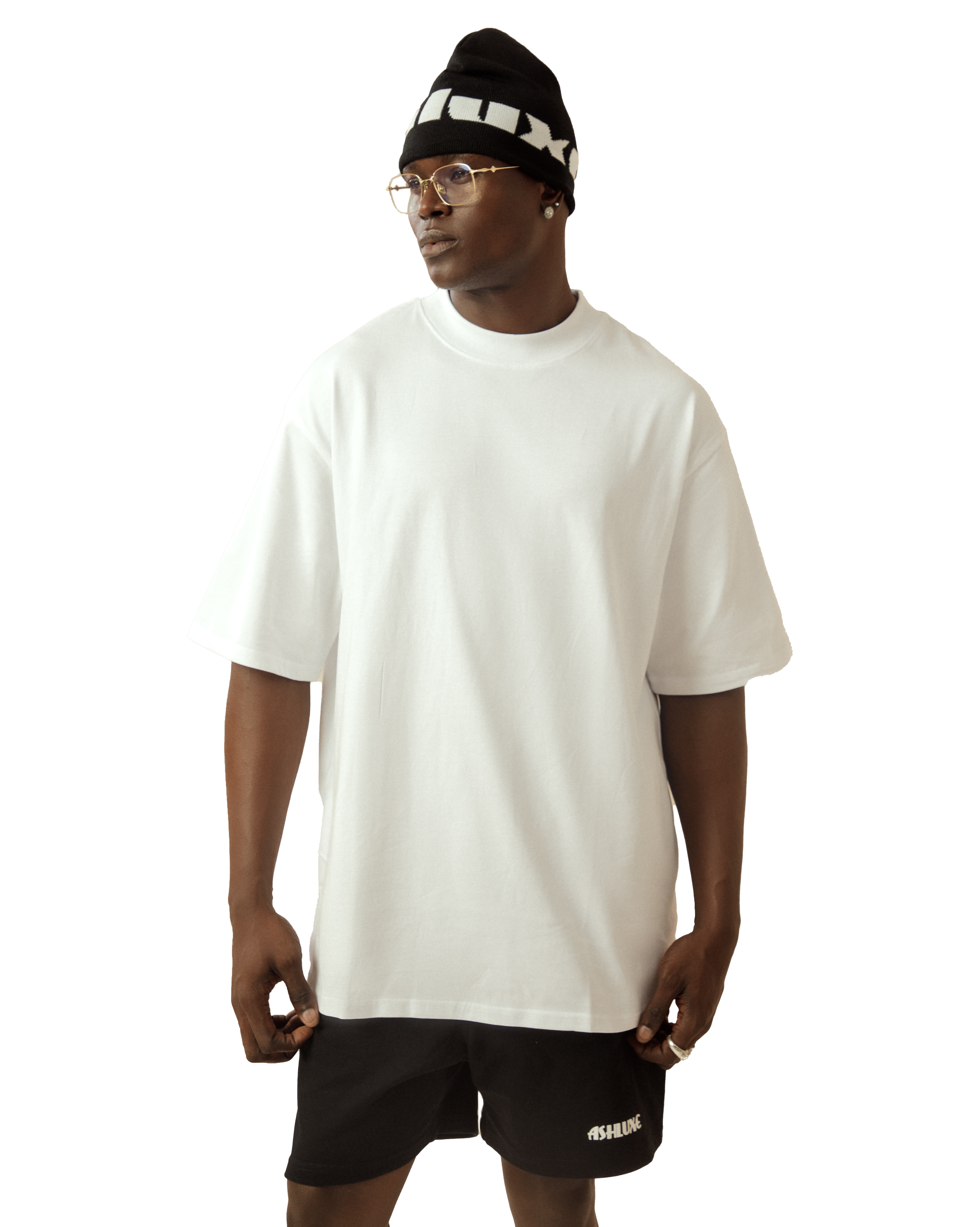 Ashluxe Logo Blank High neck T-shirt White
