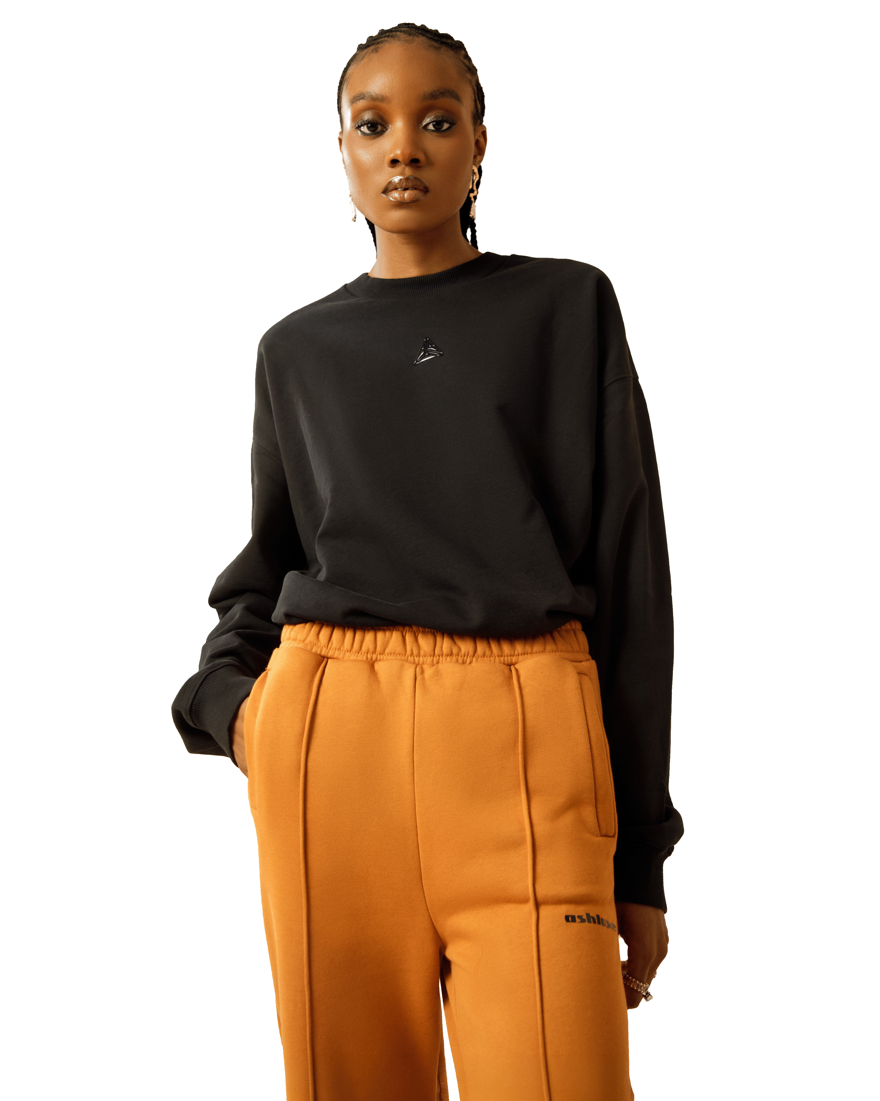 Metallic Small Logo Sweatshirt Black