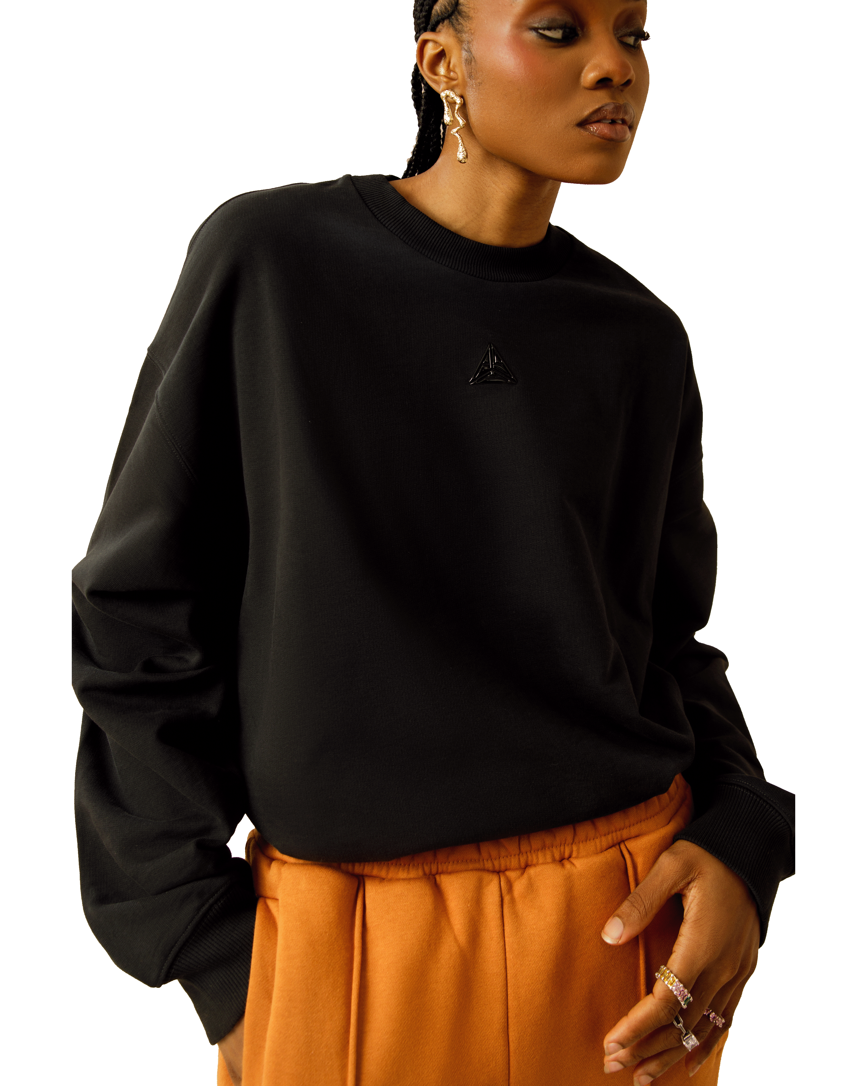Metallic Small Logo Sweatshirt Black