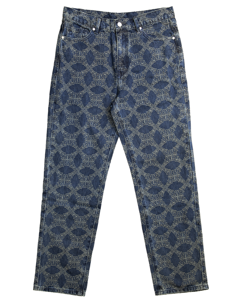 Ashluxe Monogram Denim Pant Blue