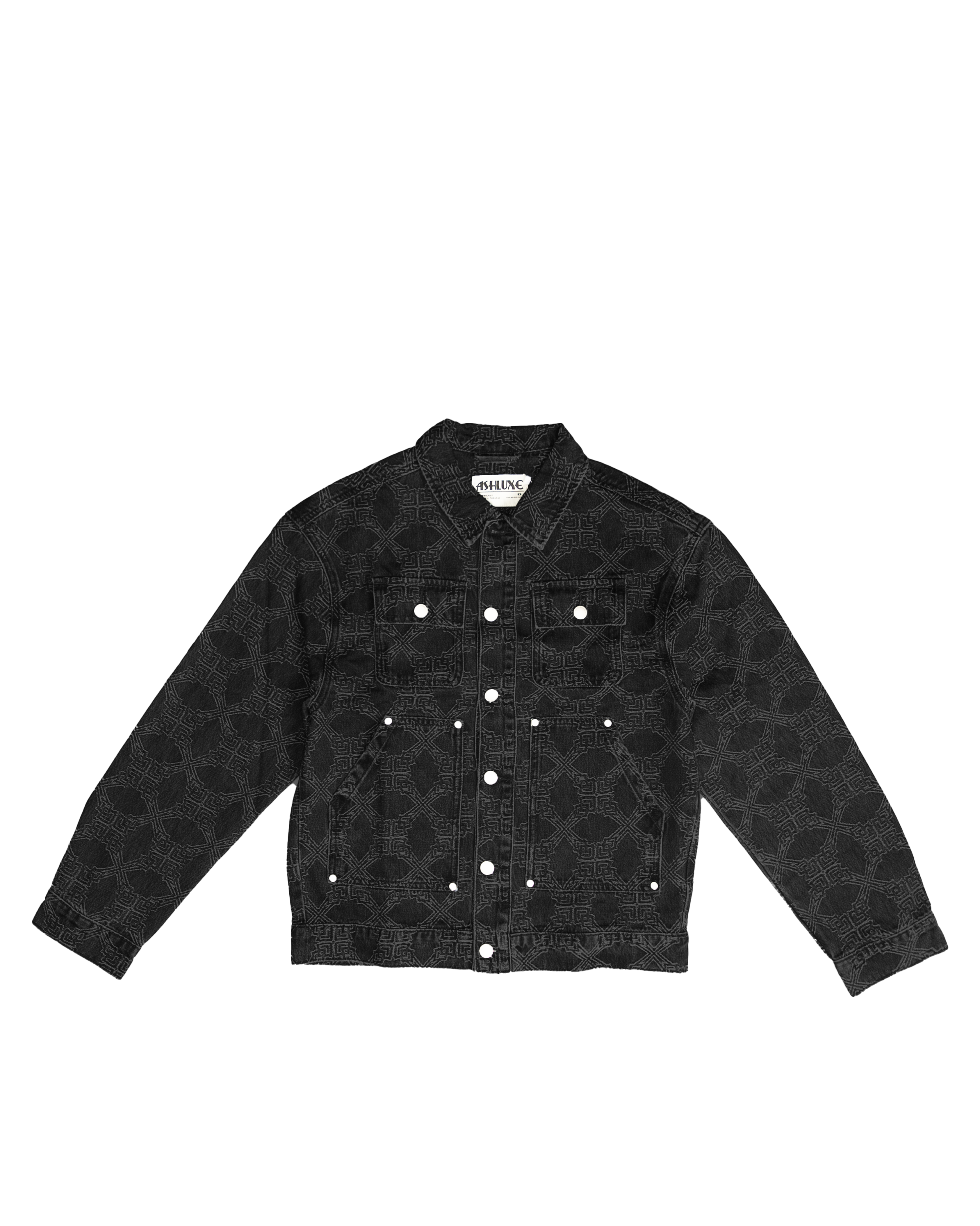 Ashluxe Monogram Denim Jacket Black