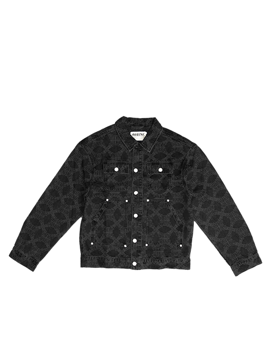 Ashluxe Monogram Denim Jacket Black