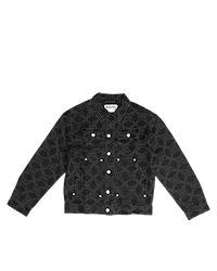 Ashluxe Monogram Denim Jacket Black