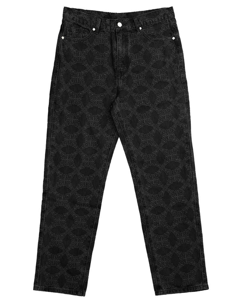 Ashluxe Monogram Denim Pant Black