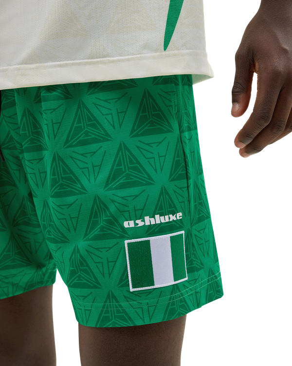 Nigeria X Brazil Football Shorts Green