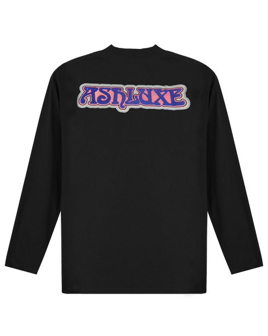 Ashluxe Patch Logo Longsleeve Sweatshirt  Black