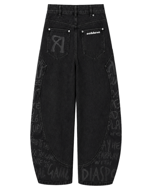 Ash Printed Denim Black
