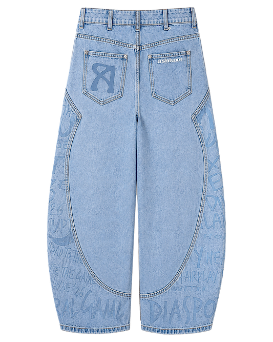 Ash Printed Denim Blue