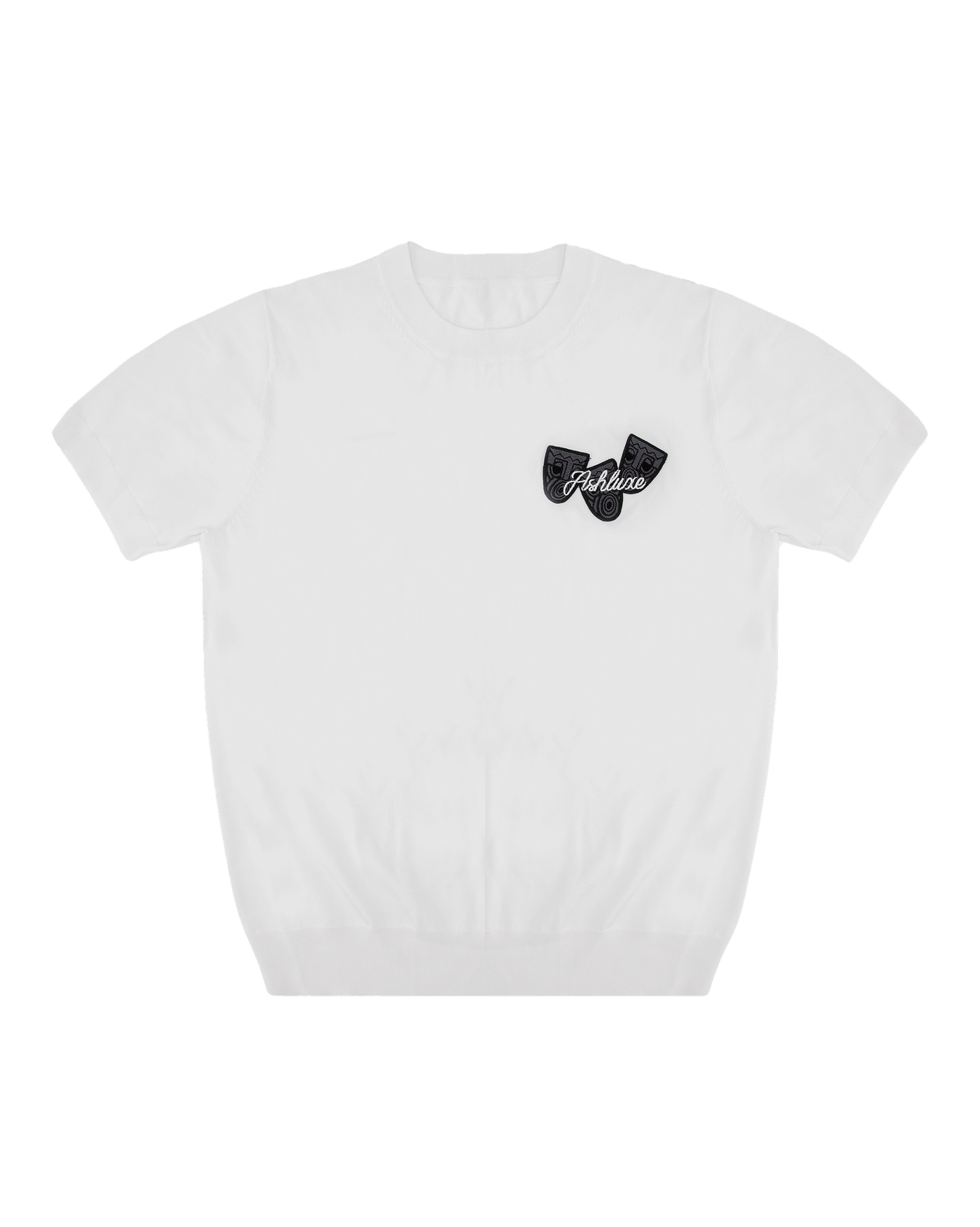 Ashluxe Ribbed Mask badge Tees White