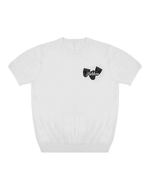 Ashluxe Ribbed Mask badge Tees White
