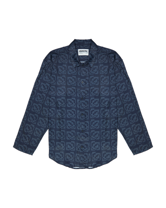 Ashluxe Exquisite Pixel Satin Shirt Black