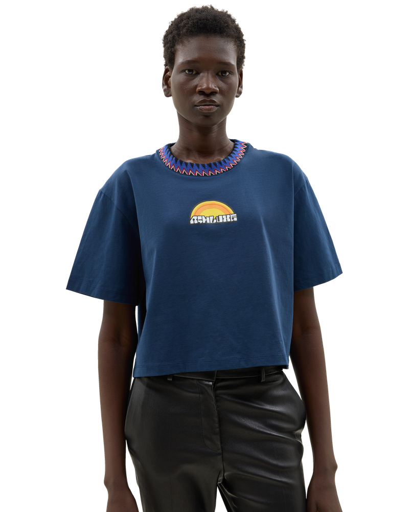 Sunshine Cropped T-shirt Blue