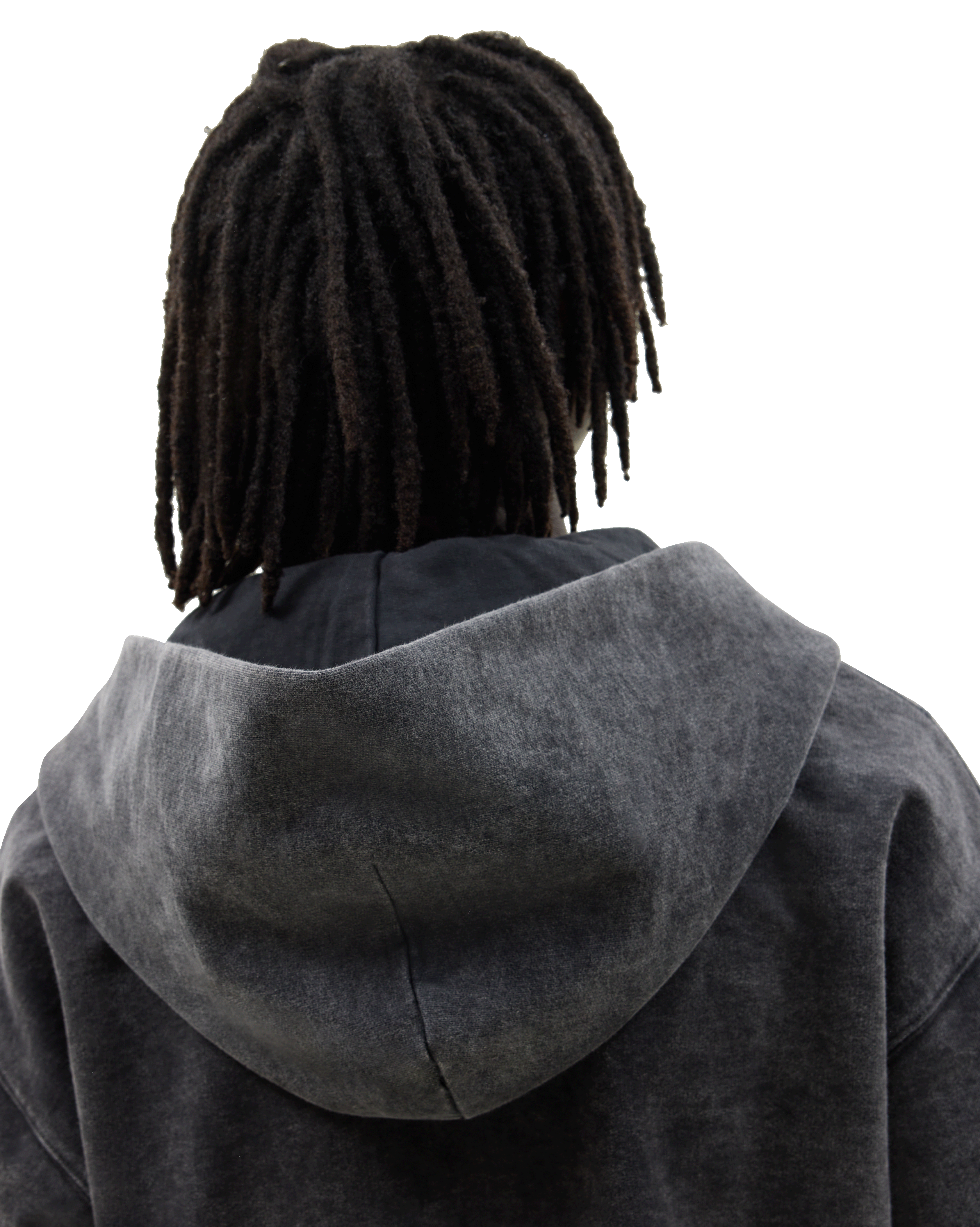 Ashluxe Vintage Acid Wash Zip Hoodie Black
