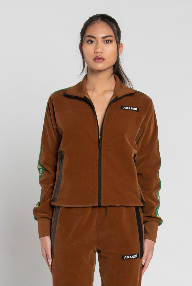Ashluxe Paradise Brown Track Jacket