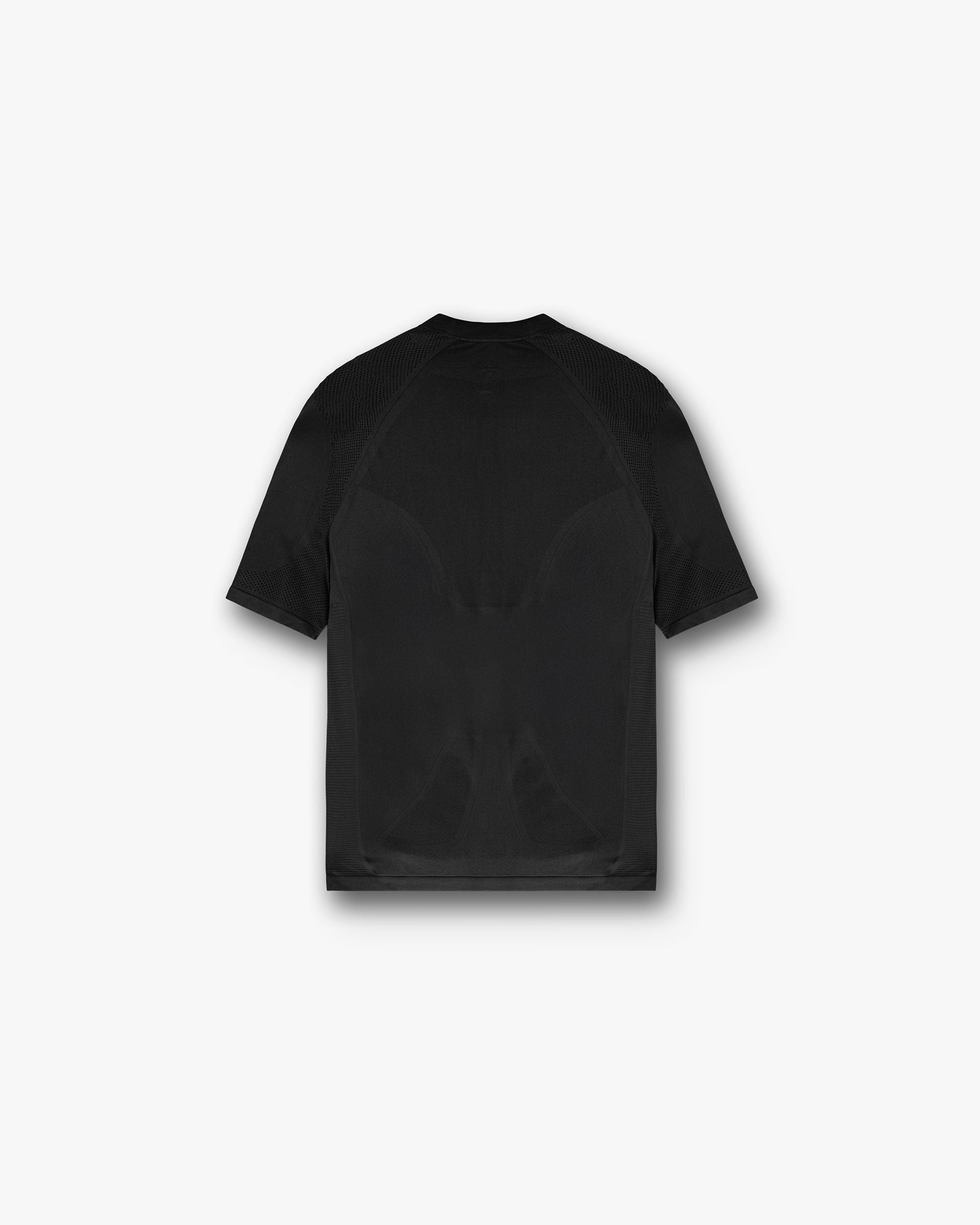 Front product image of a mens black t-shirt on a plain white background | 247 DNA Seamless T-Shirt in Black | Seamless t-shirt | 247 T-Shirts | Represent Clo