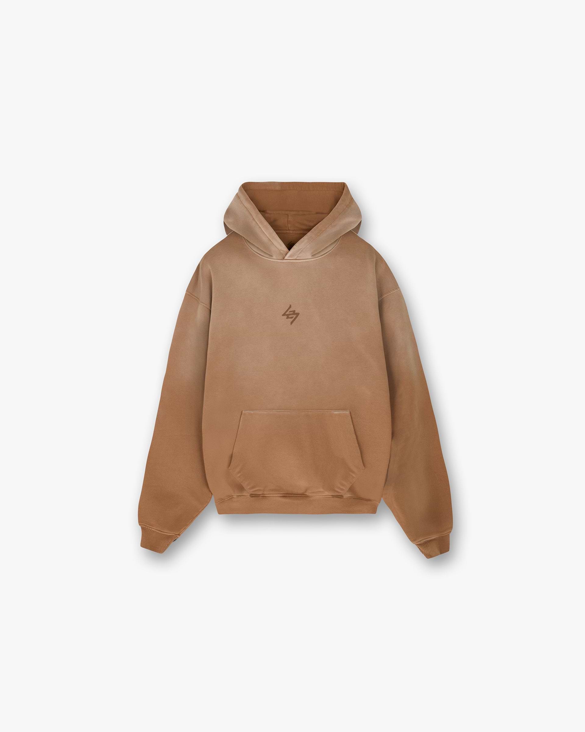 Front product image of a mens rust hoodie on a plain white background | 247 Motion Oversized Hoodie in Rust | Oversized fit hoodie | 247 Hoodies | Represent Clo