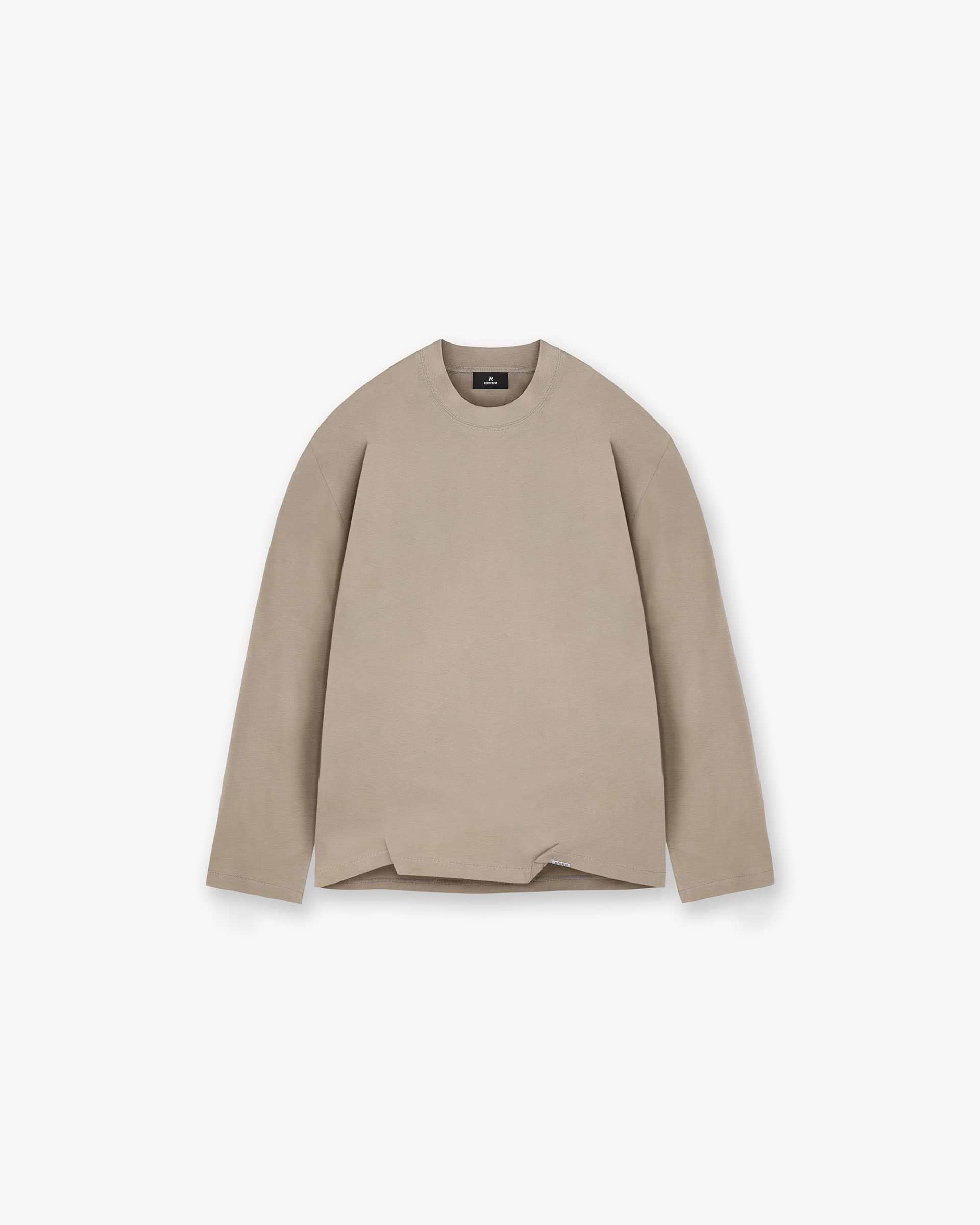 Initial Long Sleeve Open Cuff T-Shirt - Düne