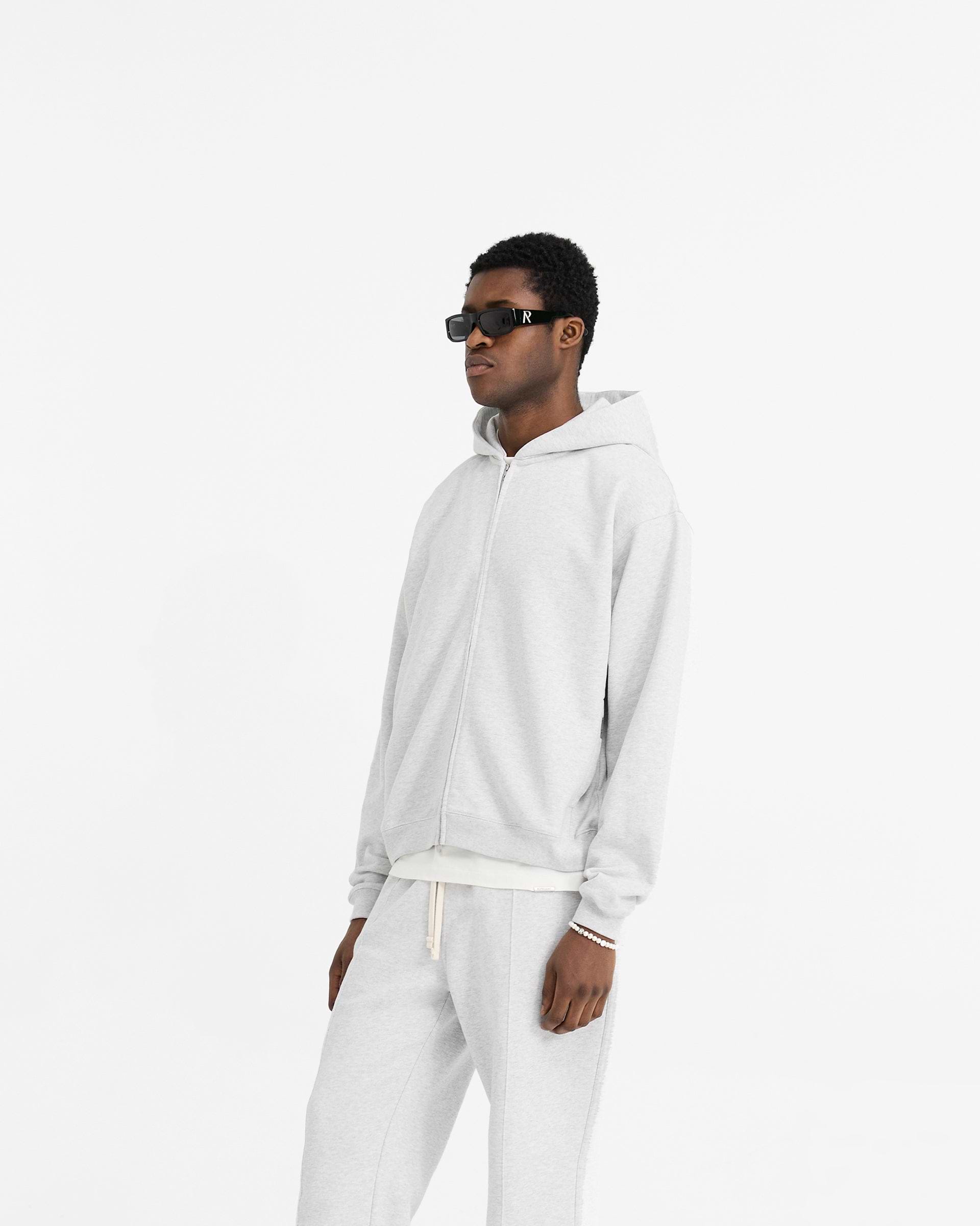 Initial Oversized Zip Hoodie - Eisgrau Meliert