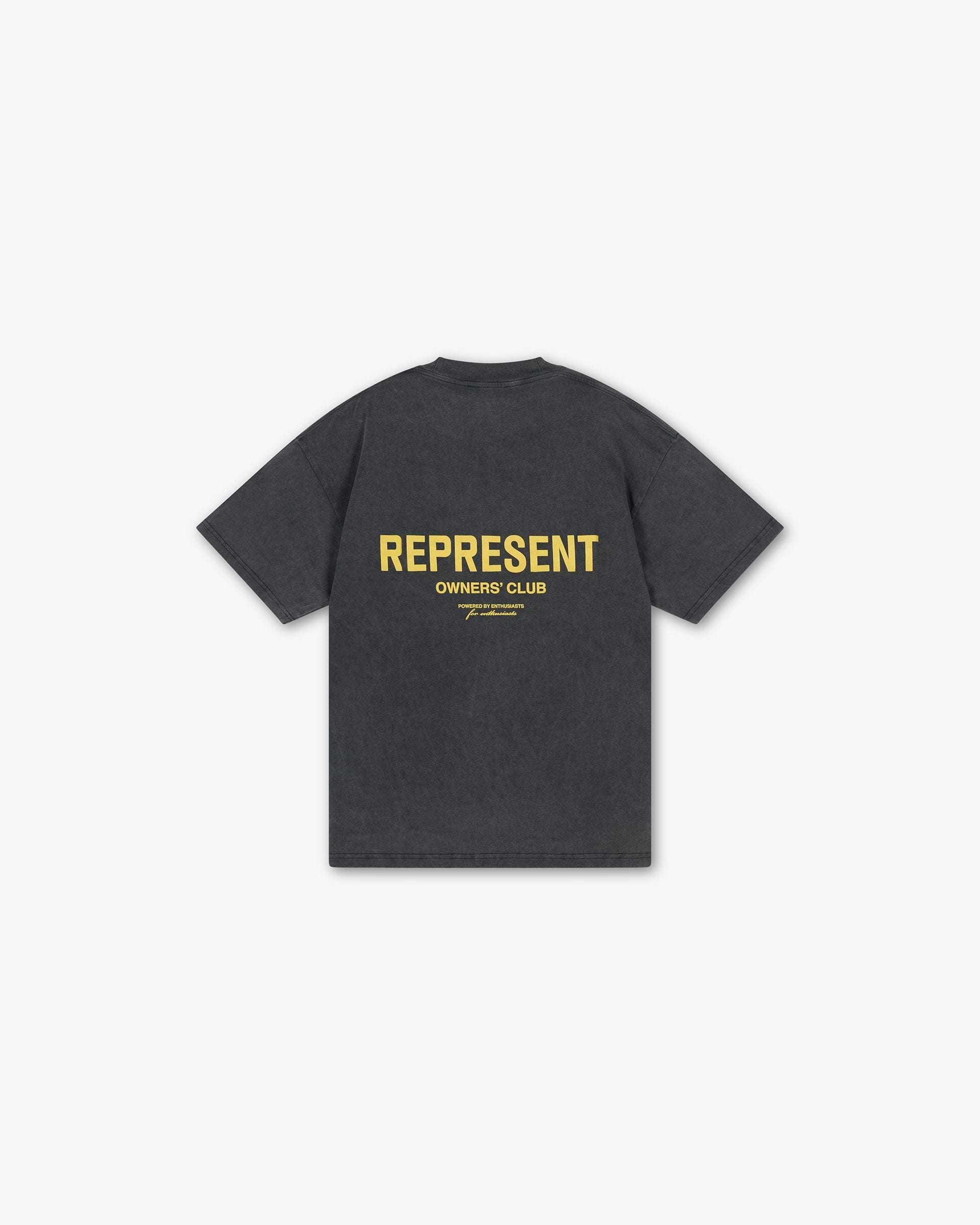 Represent Owners Club T-Shirt - Vintage Grau Gelb