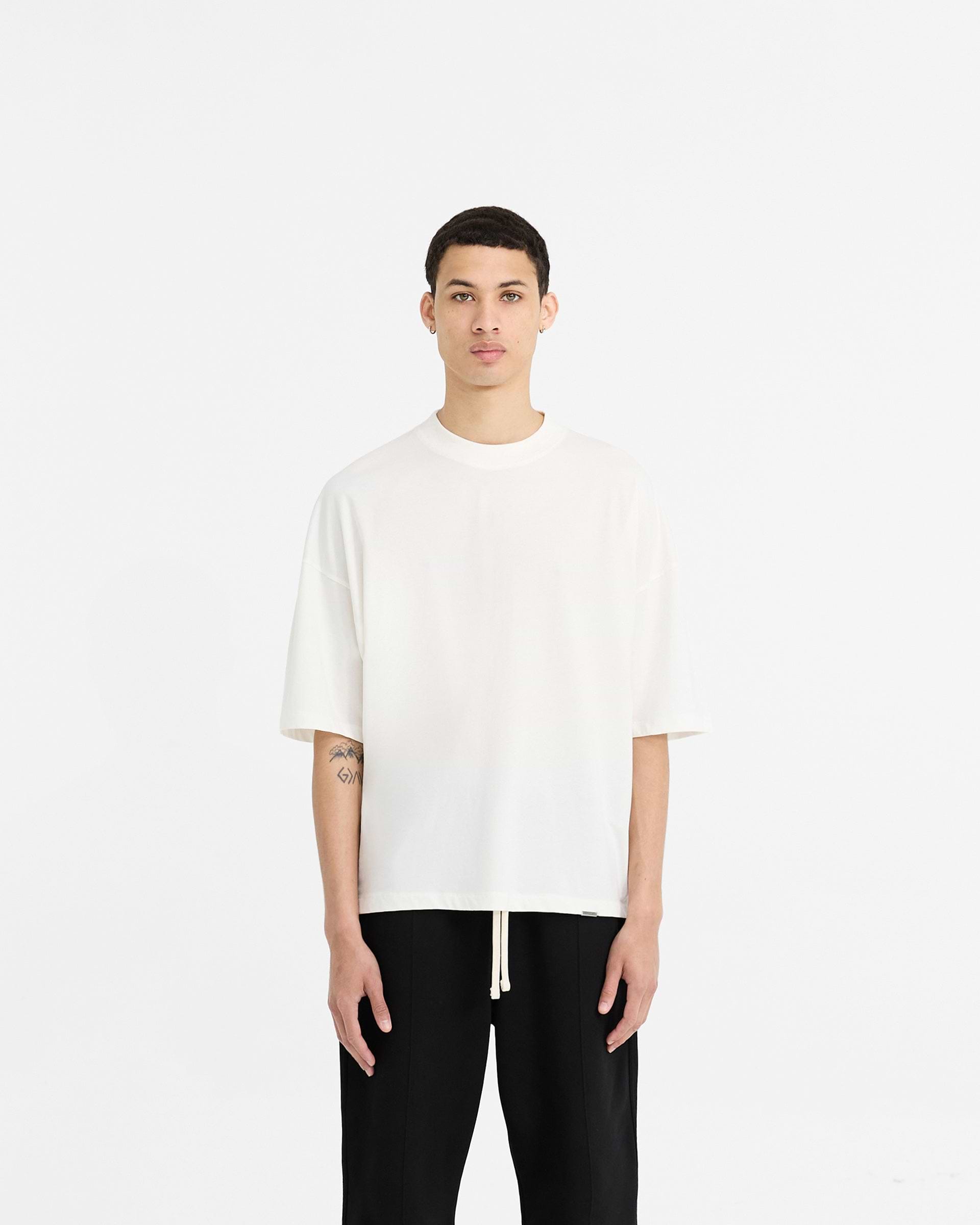 2 x Initial Boxy T-Shirt - Flat White