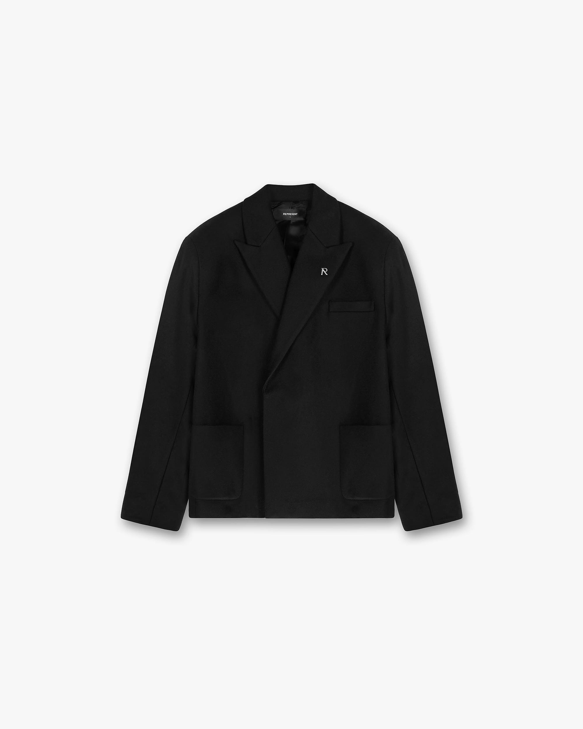 Double Breasted Blazer - Tiefschwarz