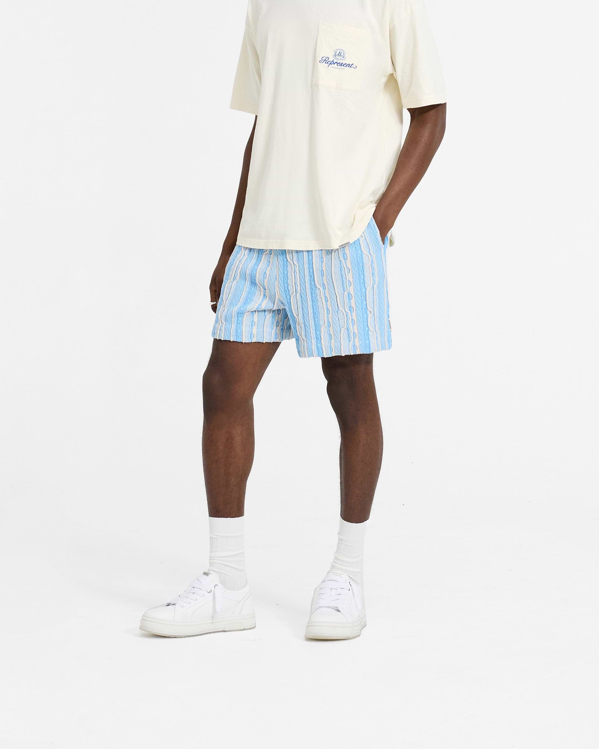 Mixed Knit Shorts - Königsblau