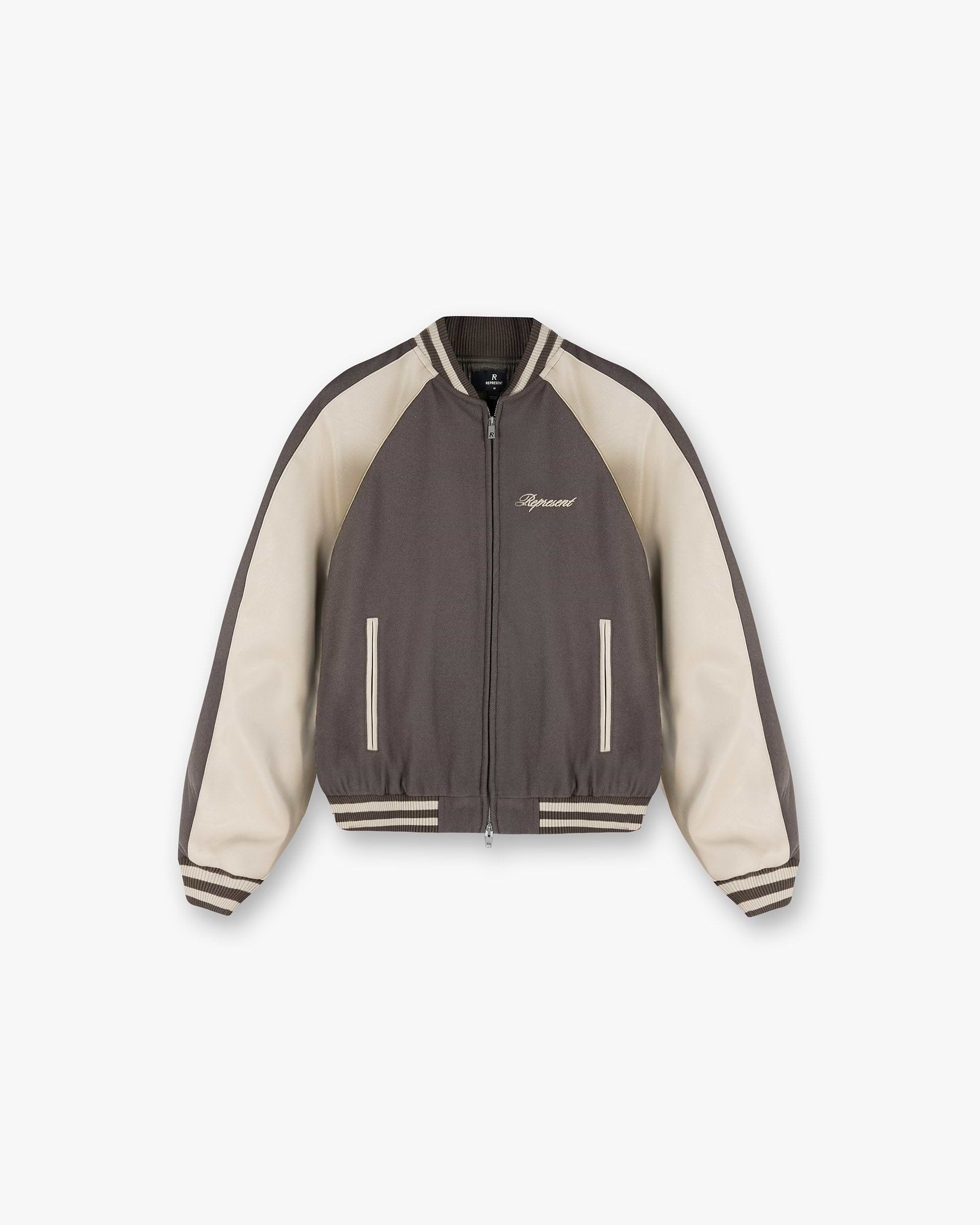 Raglan Varsity Jacket - Stone