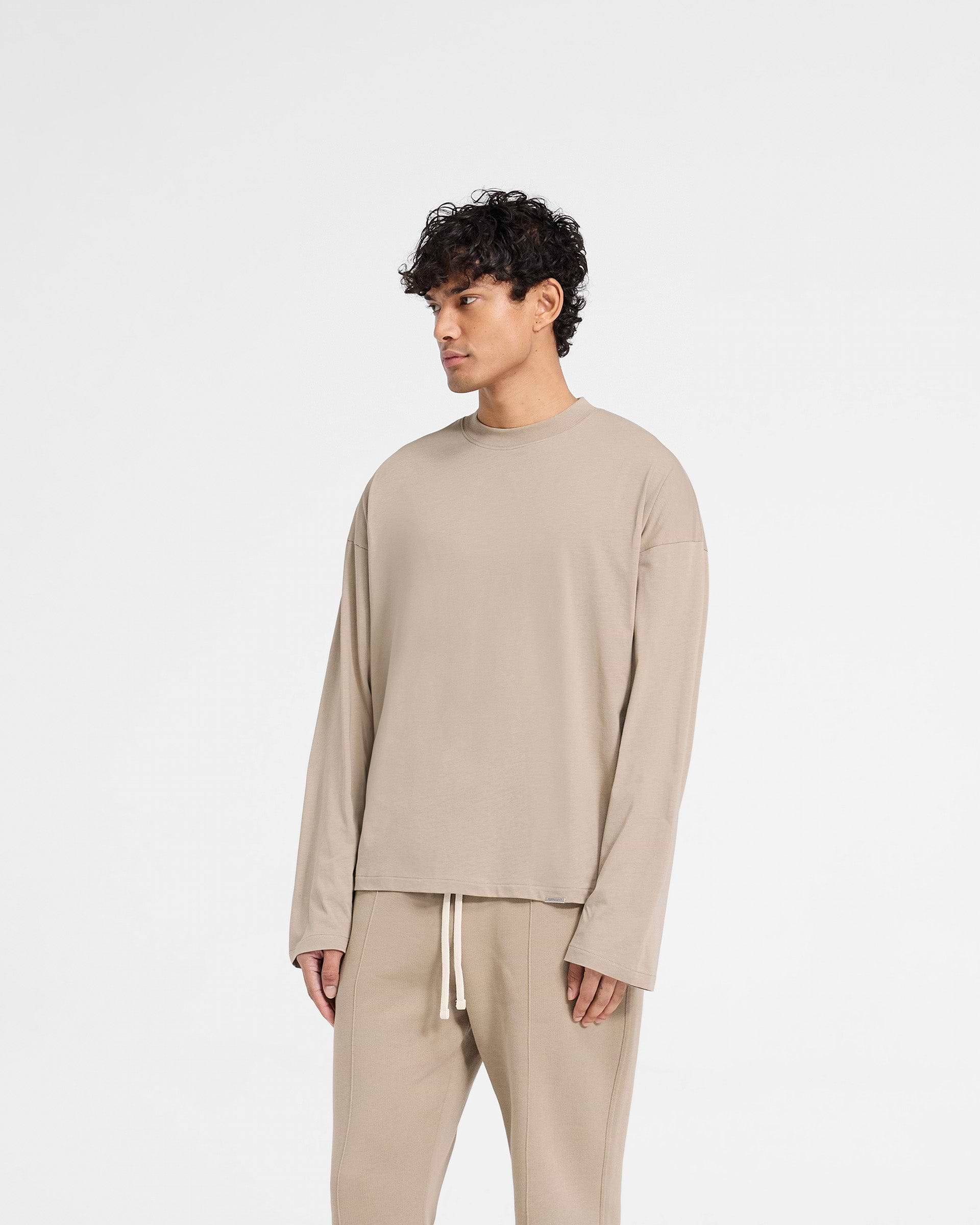 Initial Long Sleeve Open Cuff T-Shirt - Düne