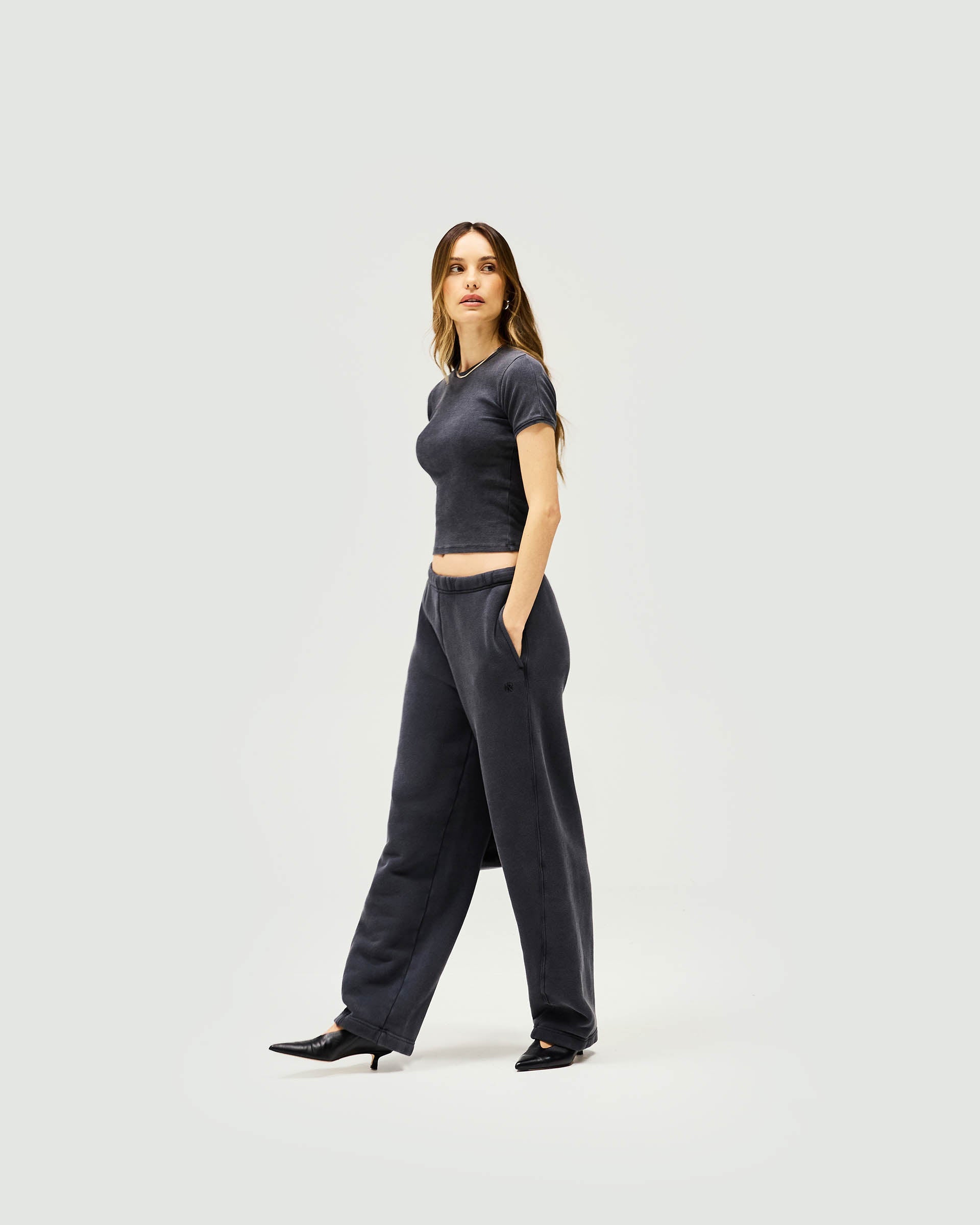 Initial Twisted Seam Jogger - Verwaschen Schwarz