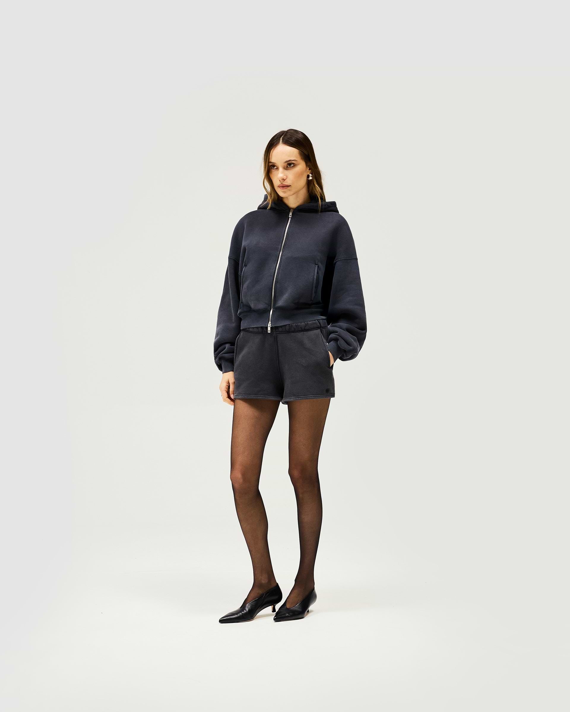 Initial Washed Shorts - Gewaschen Schwarz
