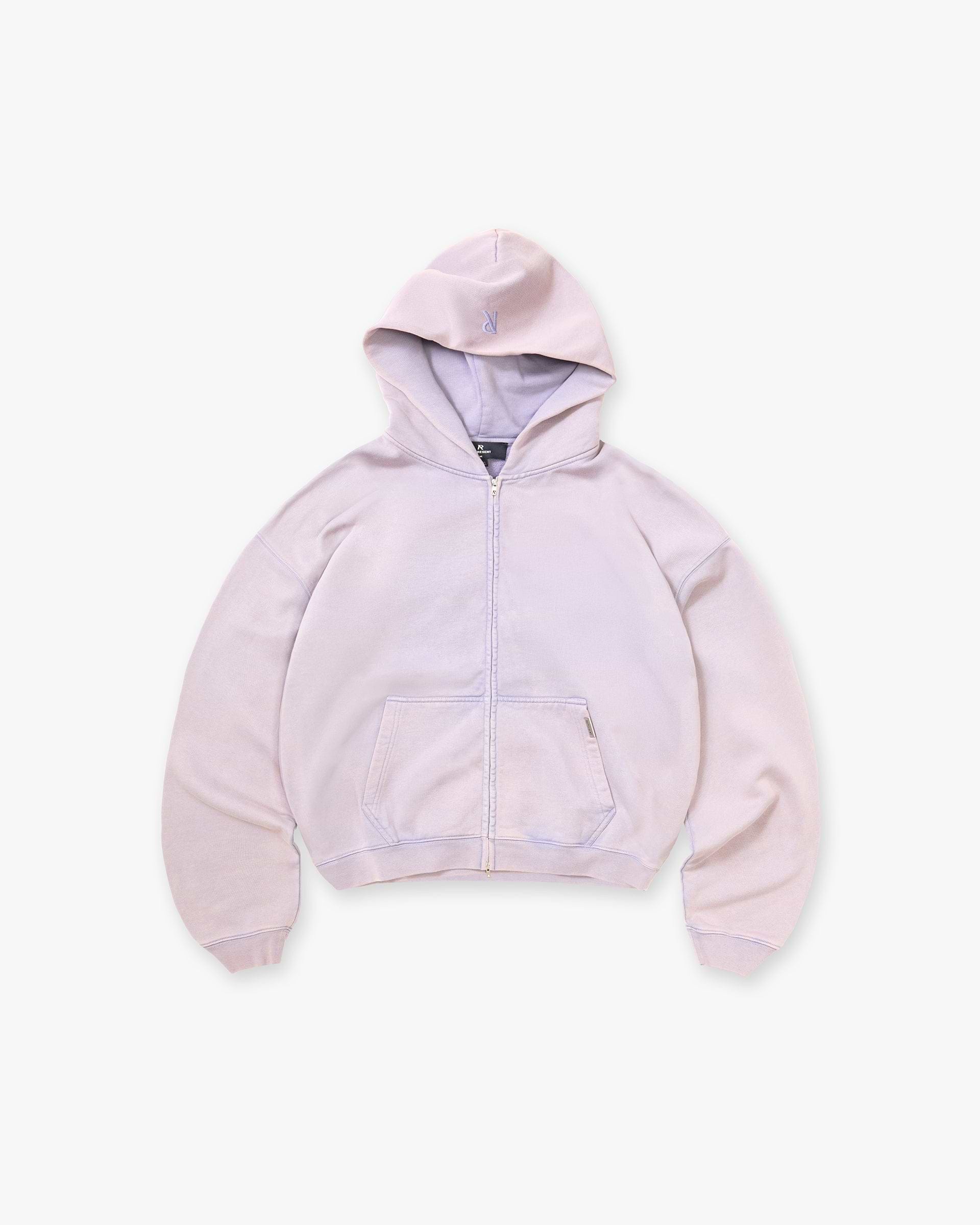 Initial Boxy Zip Through Hoodie - Mist