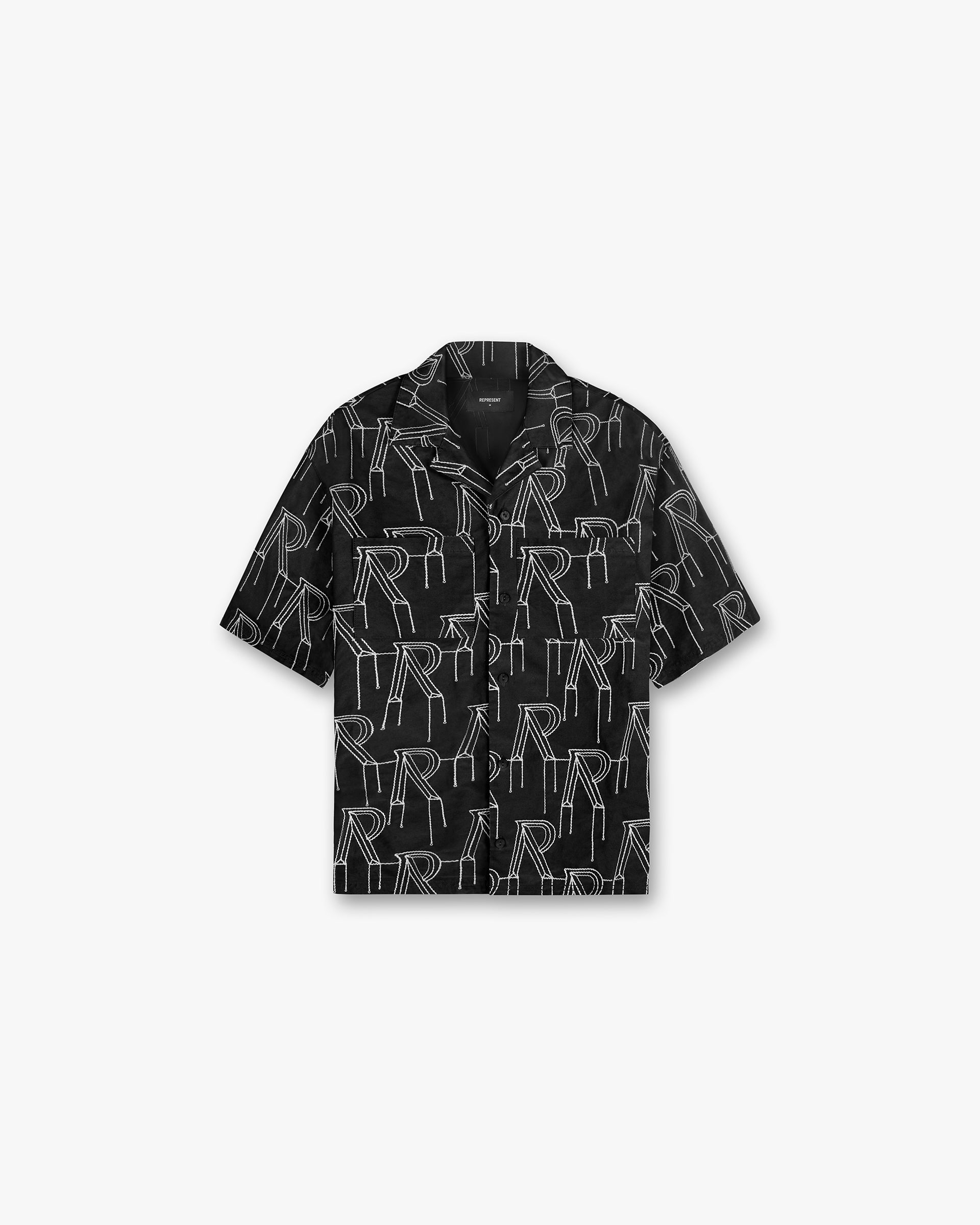 Embroidered Initial Overshirt - Schwarz