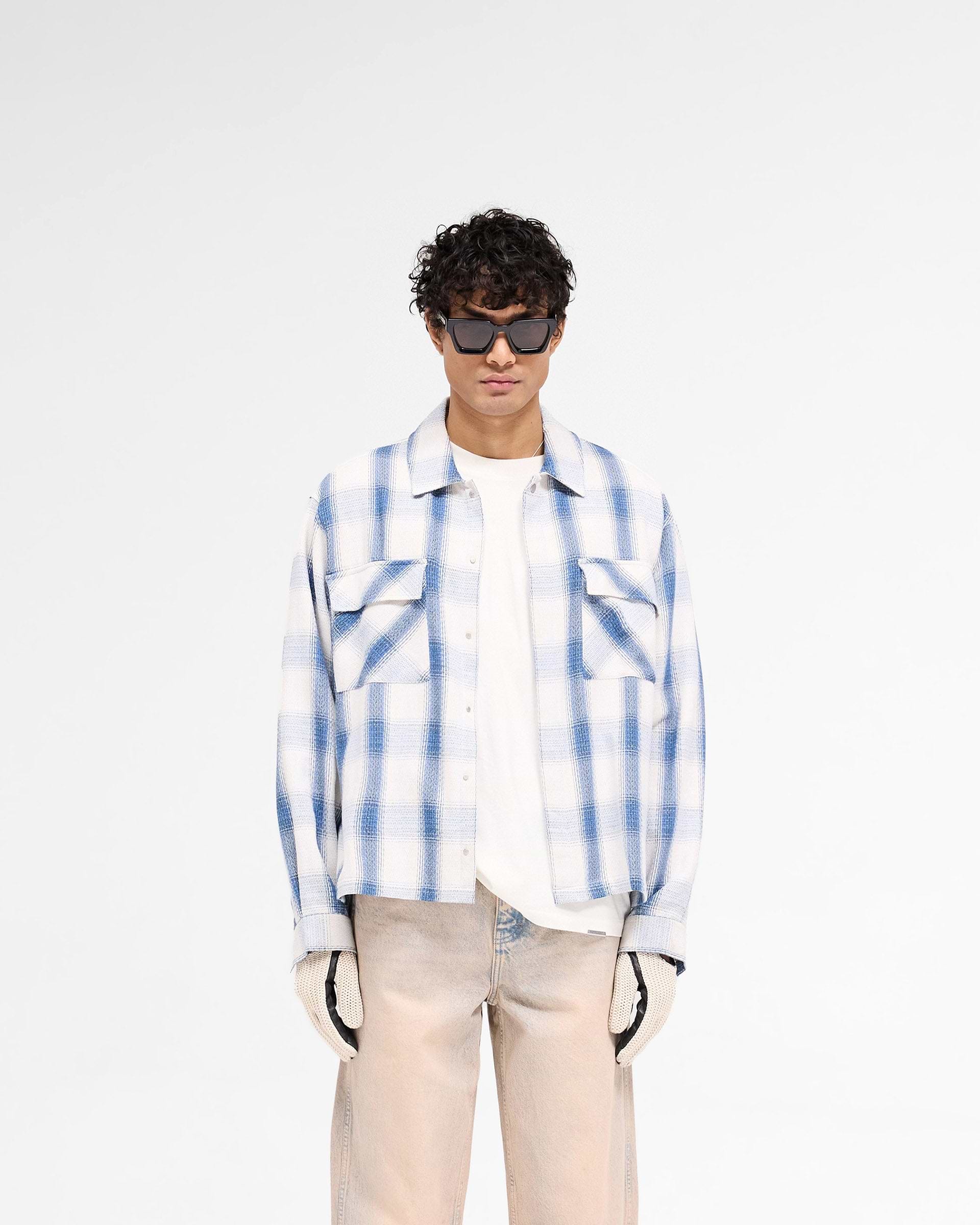 Season Flannel Shirt - Mittelblau