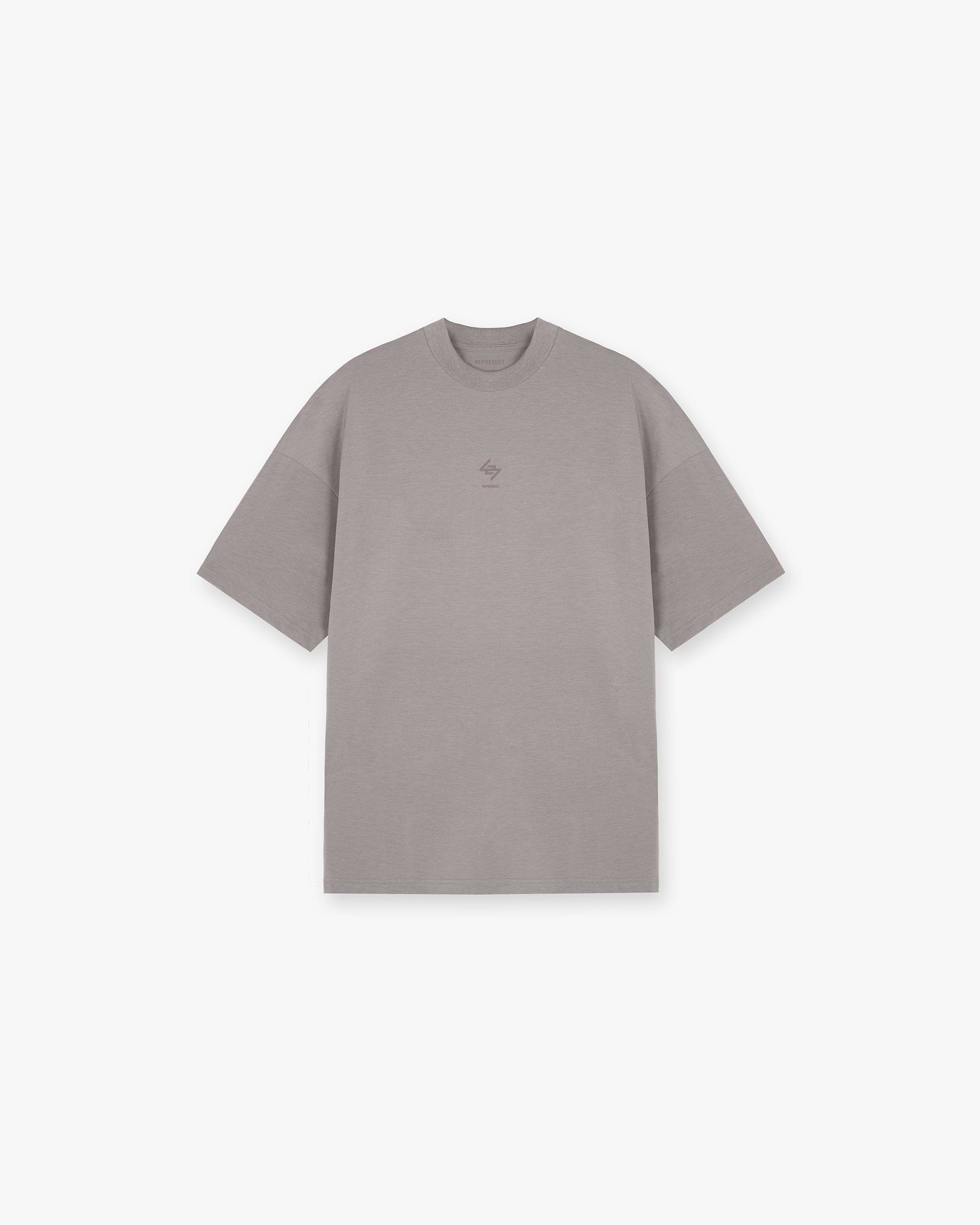 Front product image of a mens tie dye t-shirt on a plain white background | 247 Oversized T-Shirt in Cinder | Oversized gym top with 247 branding, quick dry fabric | 247 T-Shirts | Represent Clo
