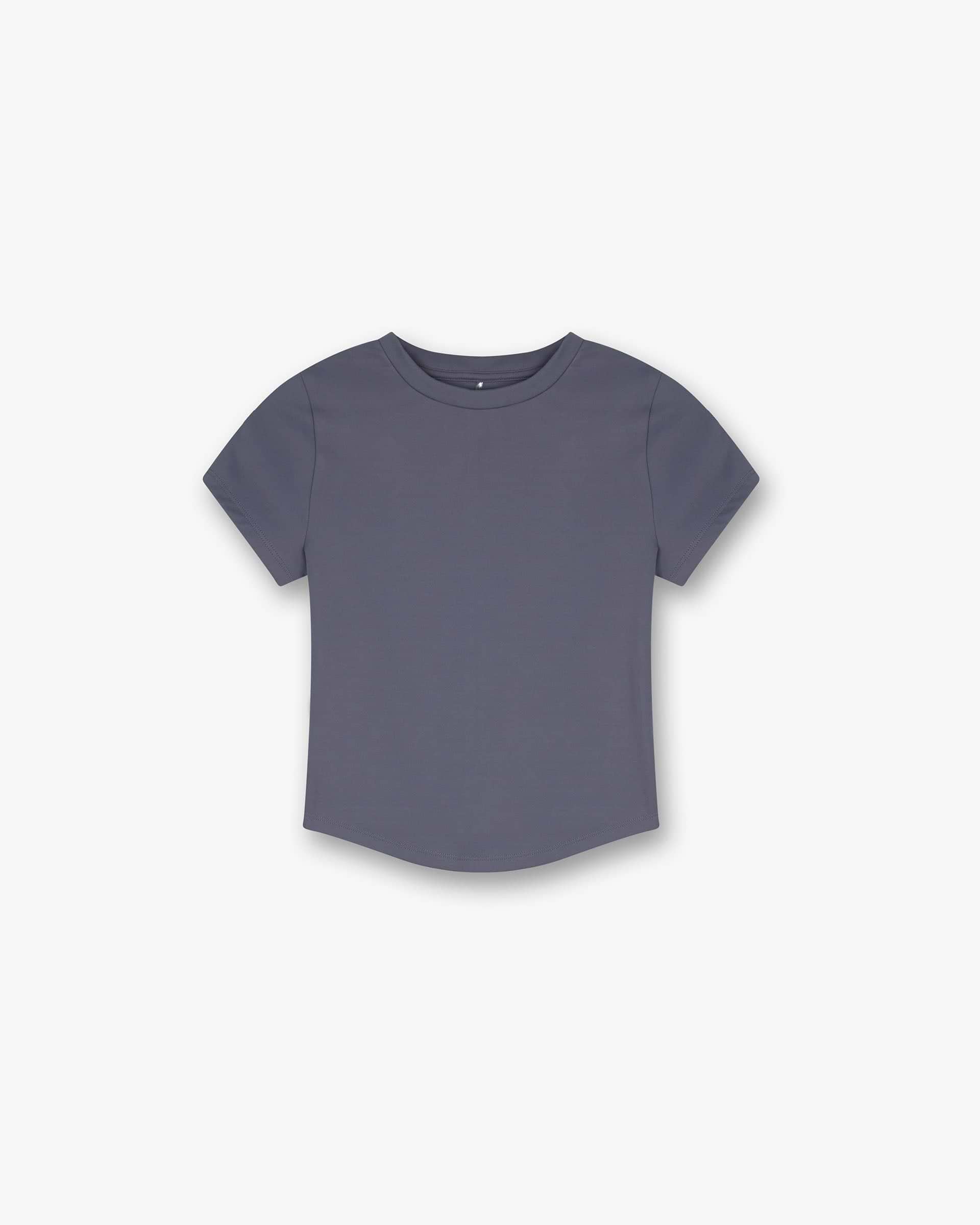 Front product image of a womens grey t-shirt on a plain white background | Owners Club Baby T-Shirt in Grey | Regular fit womens t-shirt | Womens Tops | Represent Clo