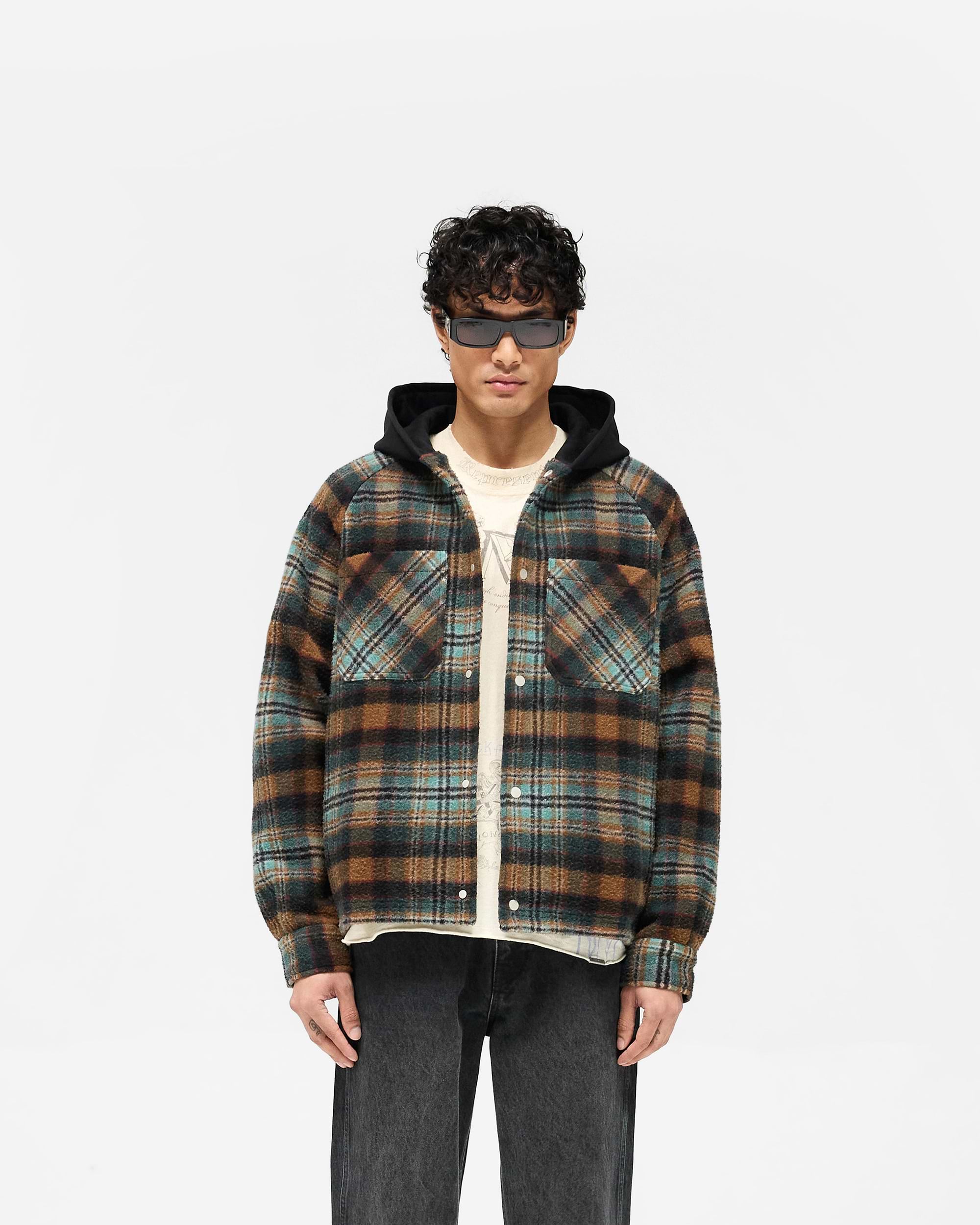 Hooded Overshirt - Carreaux