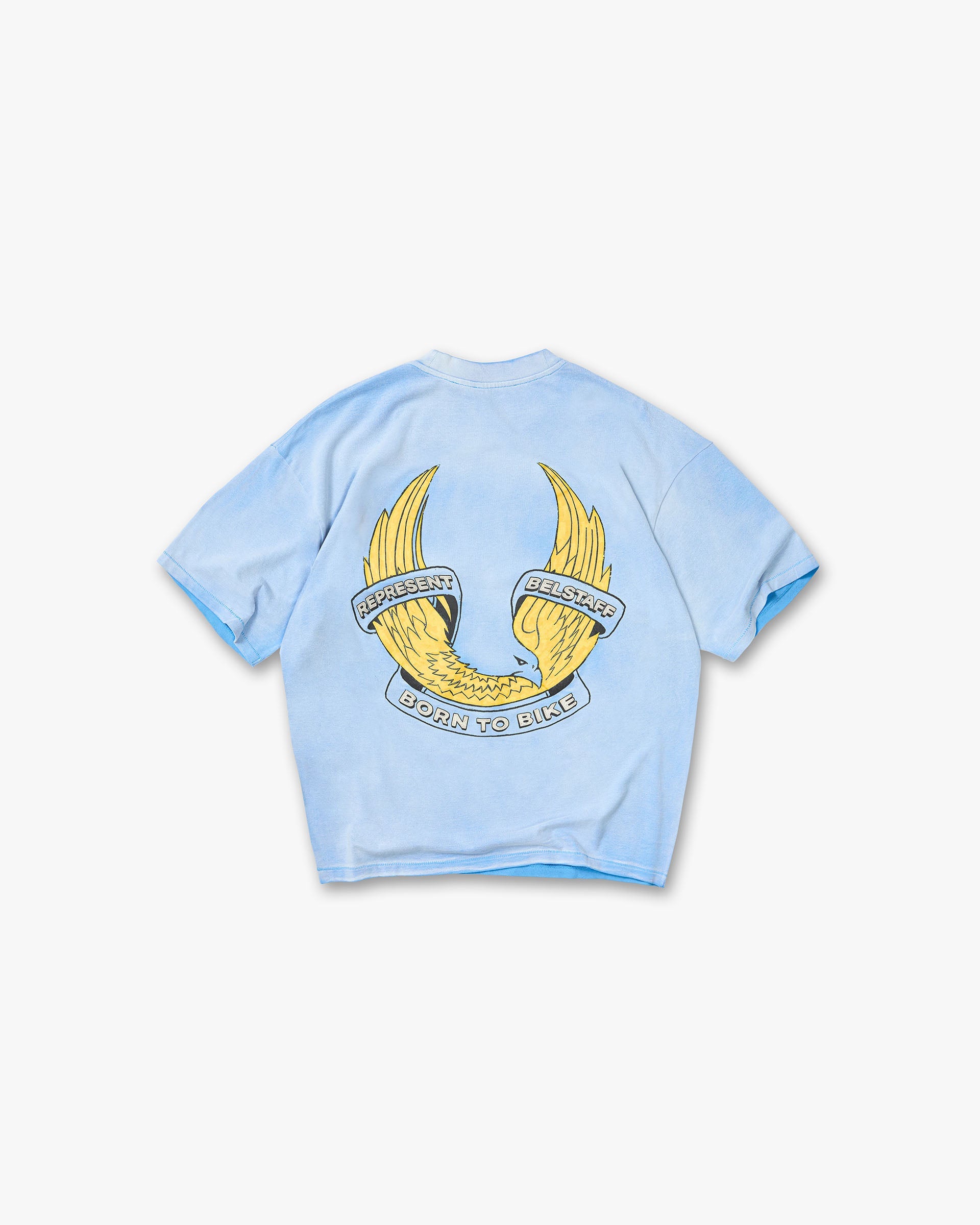 Represent X Belstaff Born To Bike T-Shirt - Mid Blue