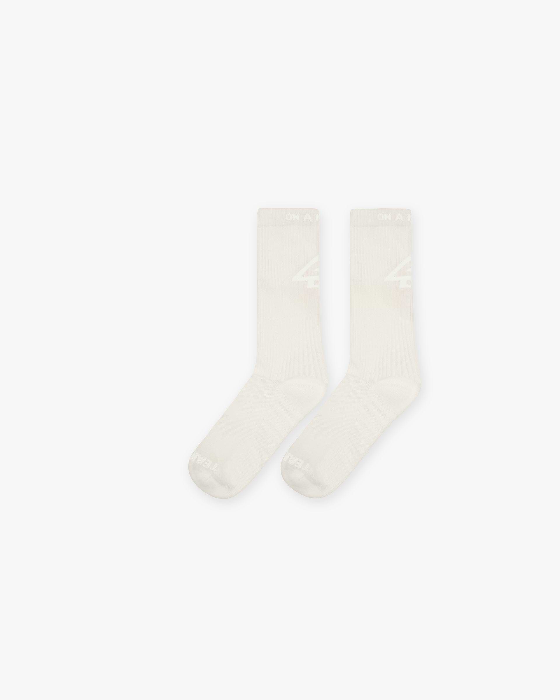 247 Logo Socks - Cream